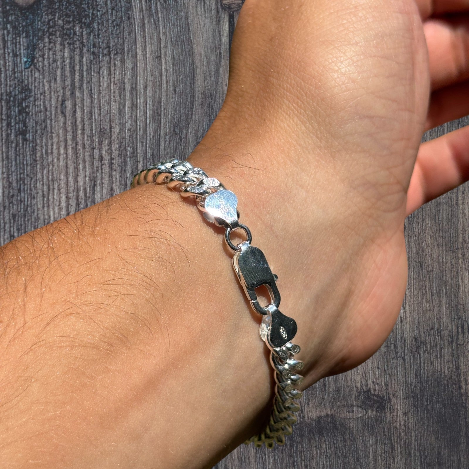 925 Sterling Silver 7mm Diamond Cut Miami Cuban Bracelet