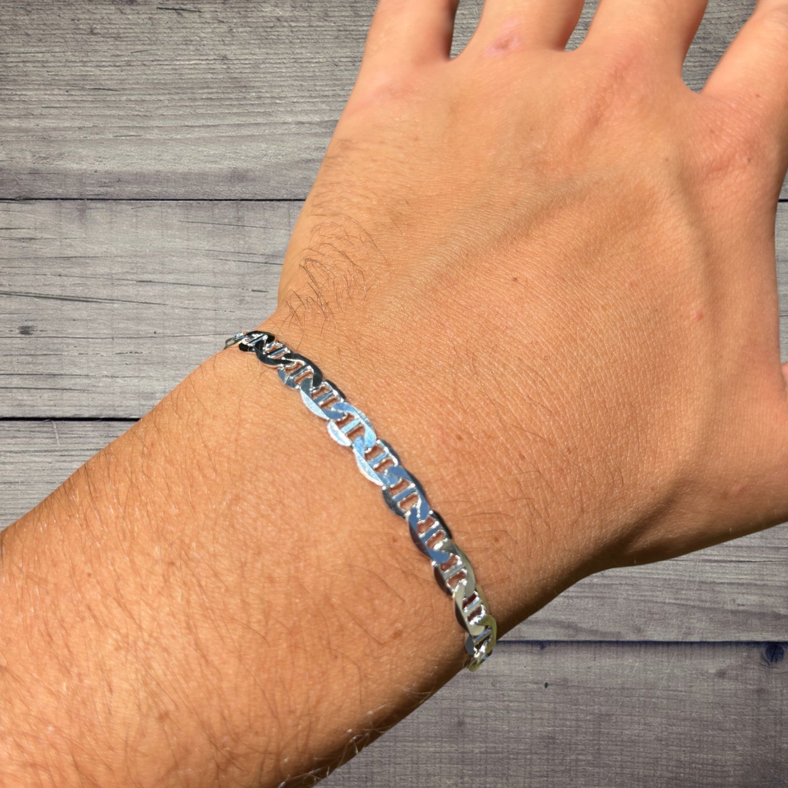 925 Sterling Silver 5mm Mariner Bracelet