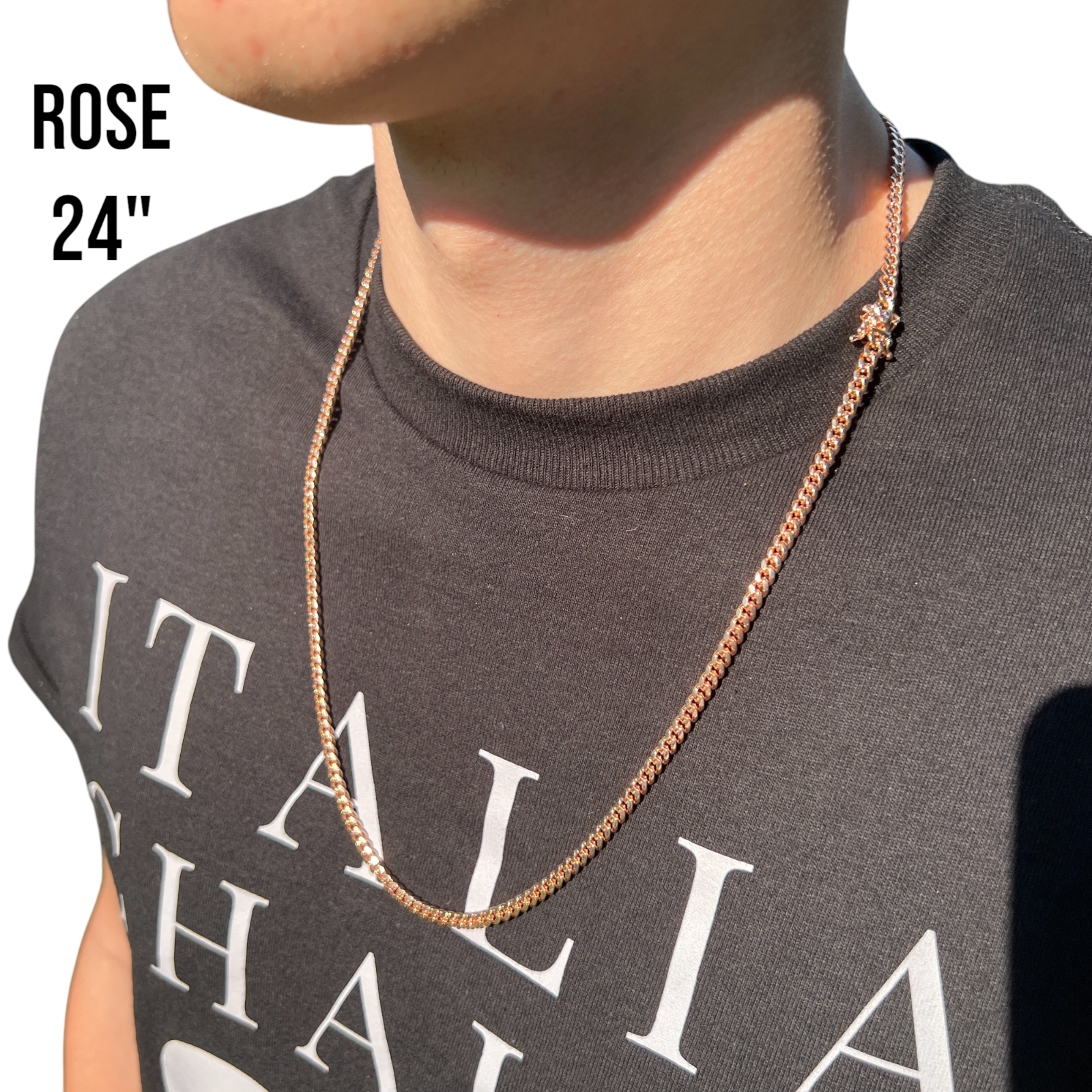 925 Sterling Silver 4mm Miami Cuban W. Box Clasp Chain Necklace