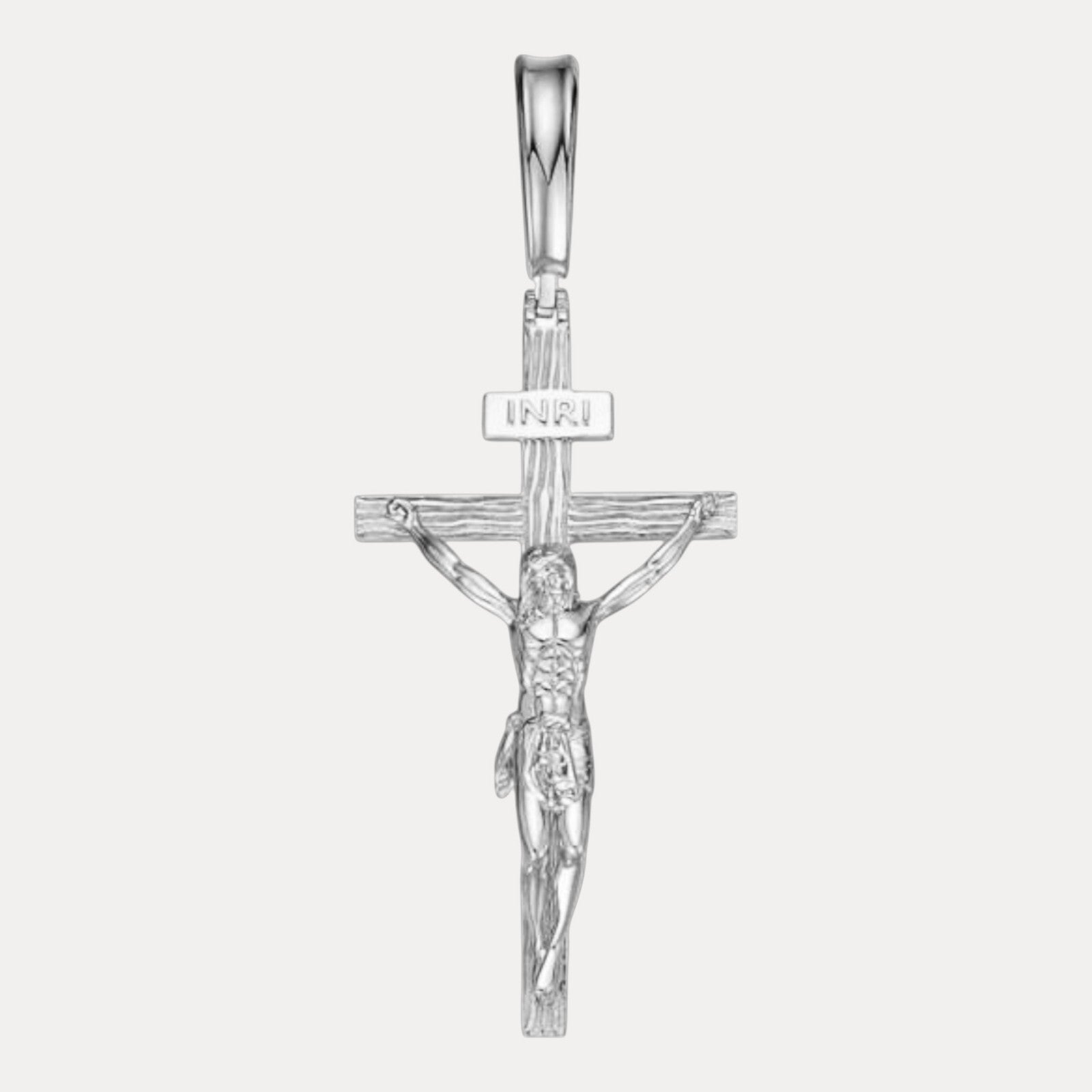 925 Sterling Silver Jesus on Wooden Cross Pendant