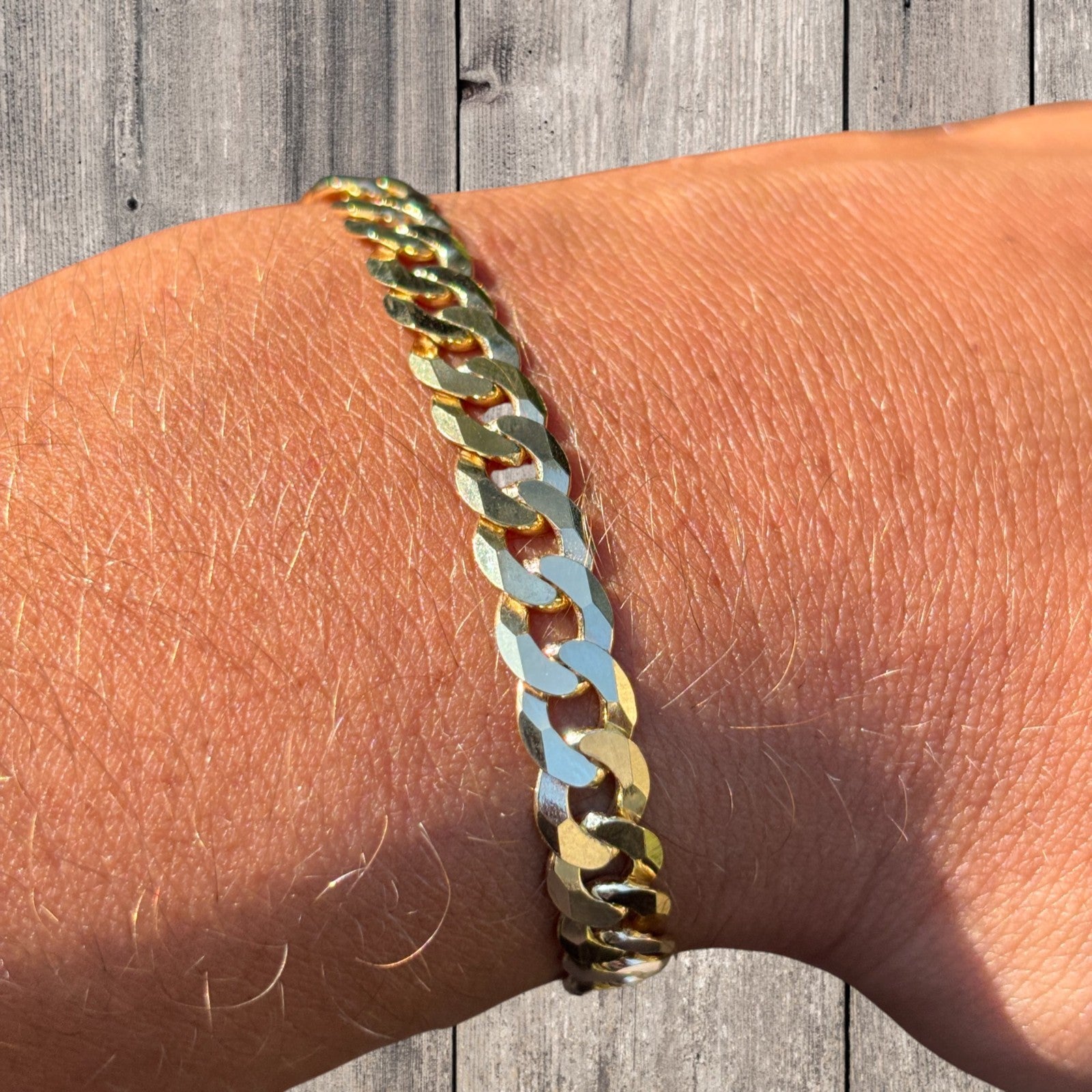 925 Sterling Silver 7mm Flat Curb Bracelet