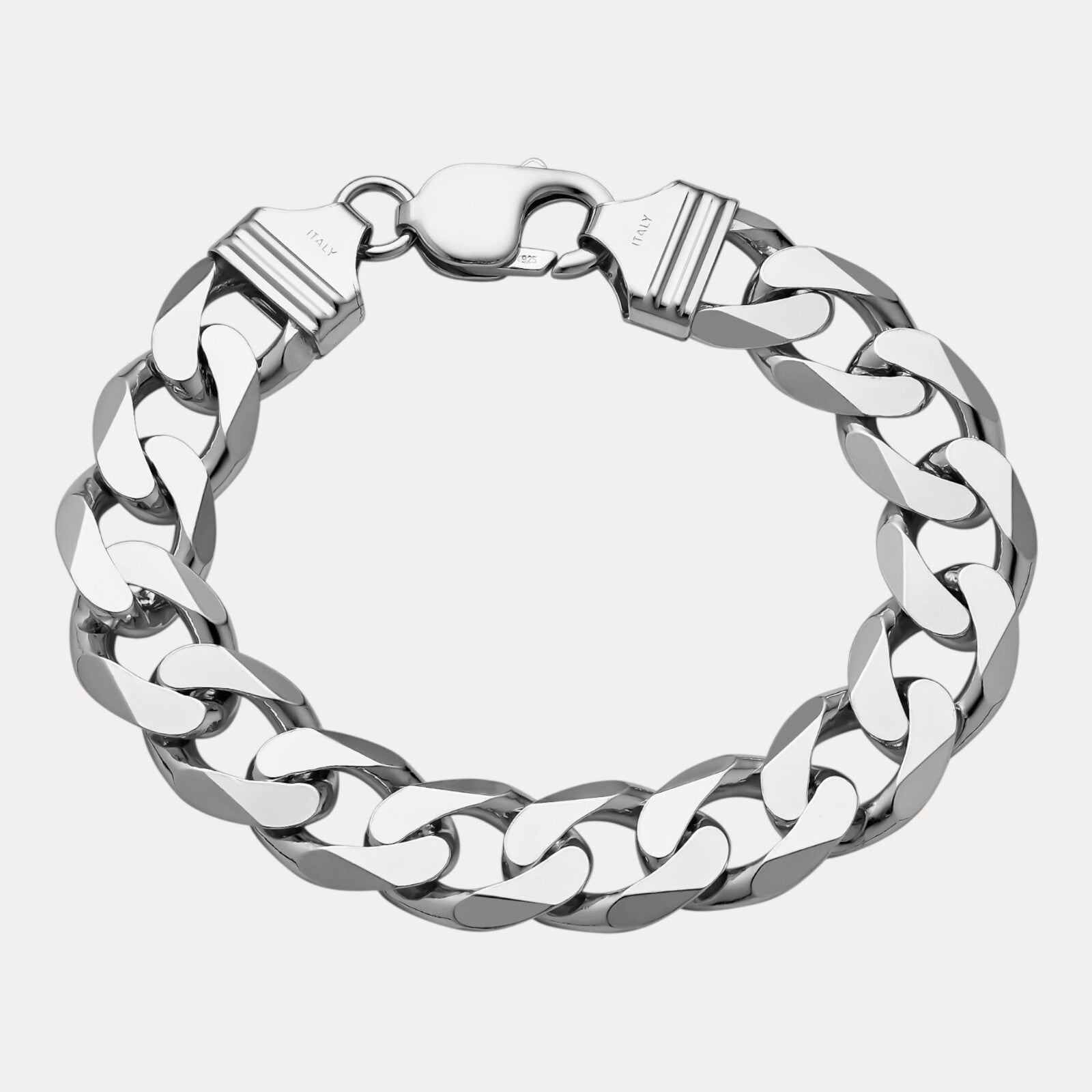 925 Sterling Silver 13.5mm Curb Bracelet