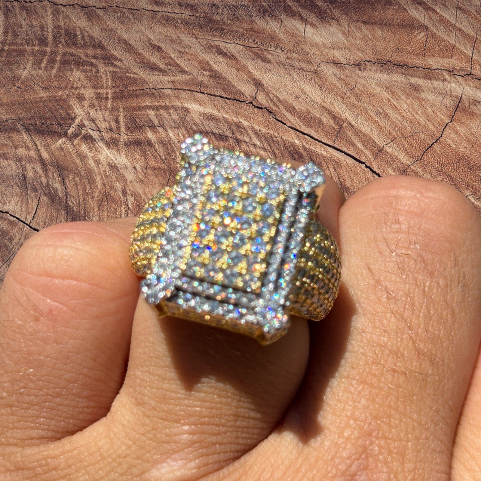 925 Sterling Silver Moissanite Cluster Ring