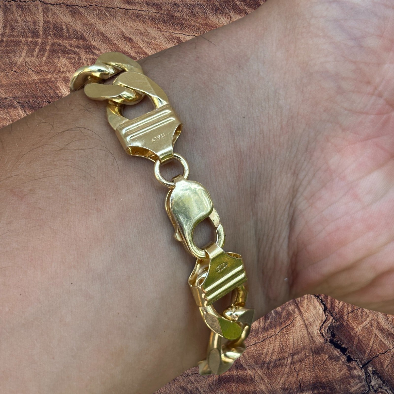925 Sterling Silver 13mm Figaro Bracelet