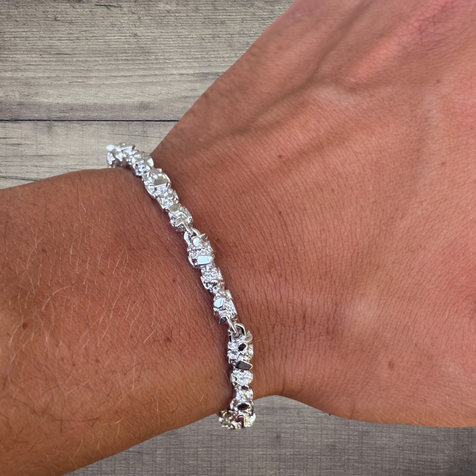 925 Sterling Silver 5mm Nugget Bracelet