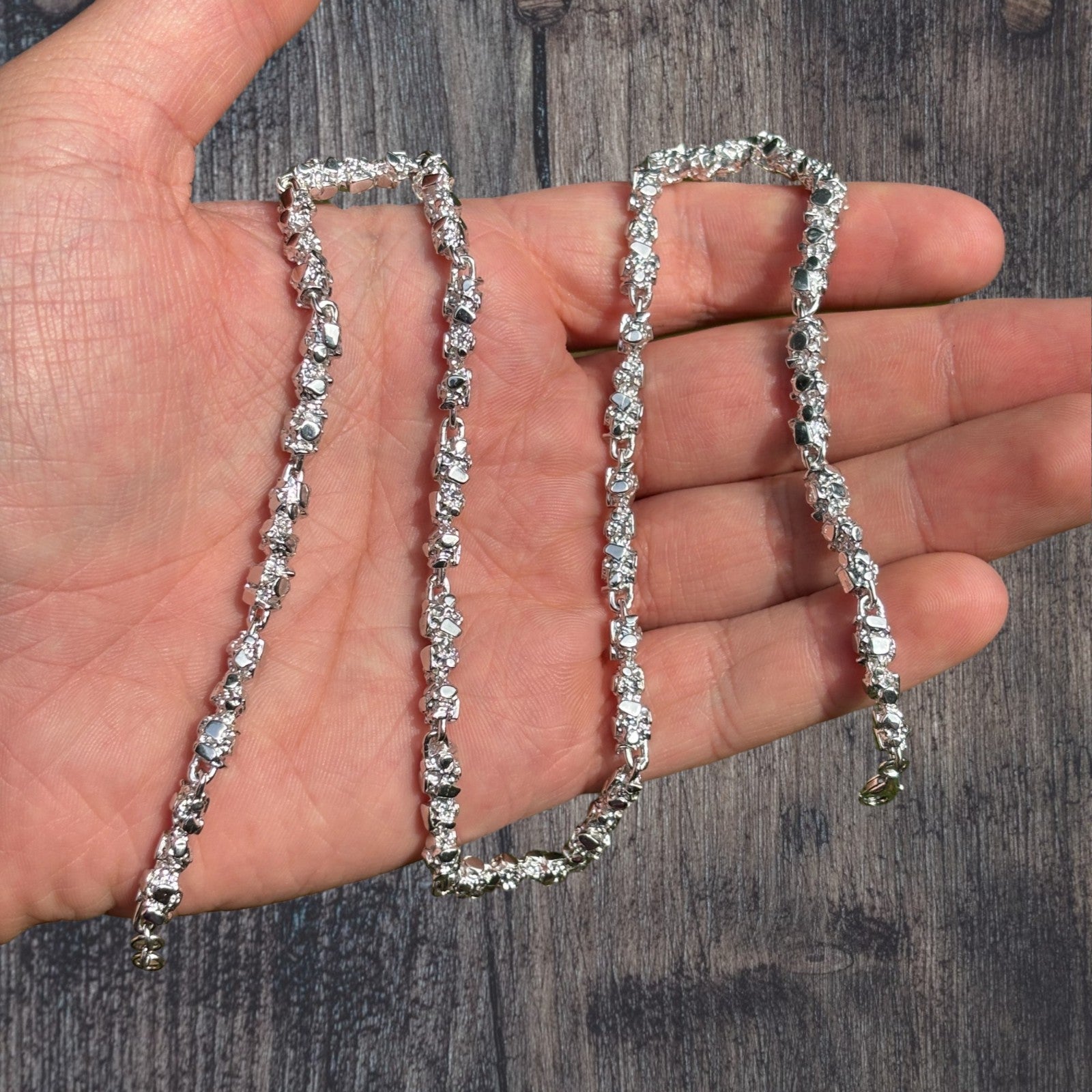 925 Sterling Silver 5mm Nugget Chain Necklace