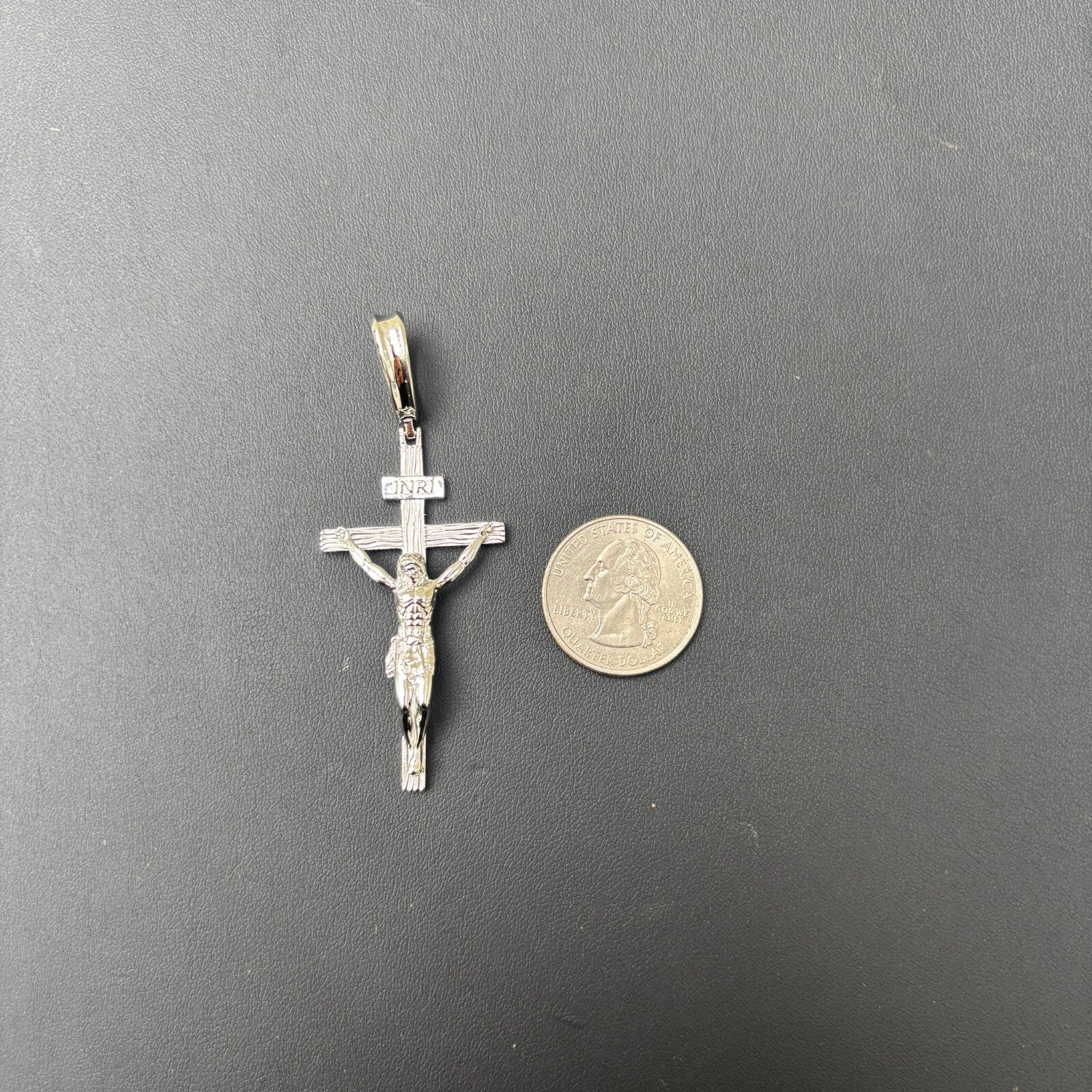 925 Sterling Silver Jesus on Wooden Cross Pendant