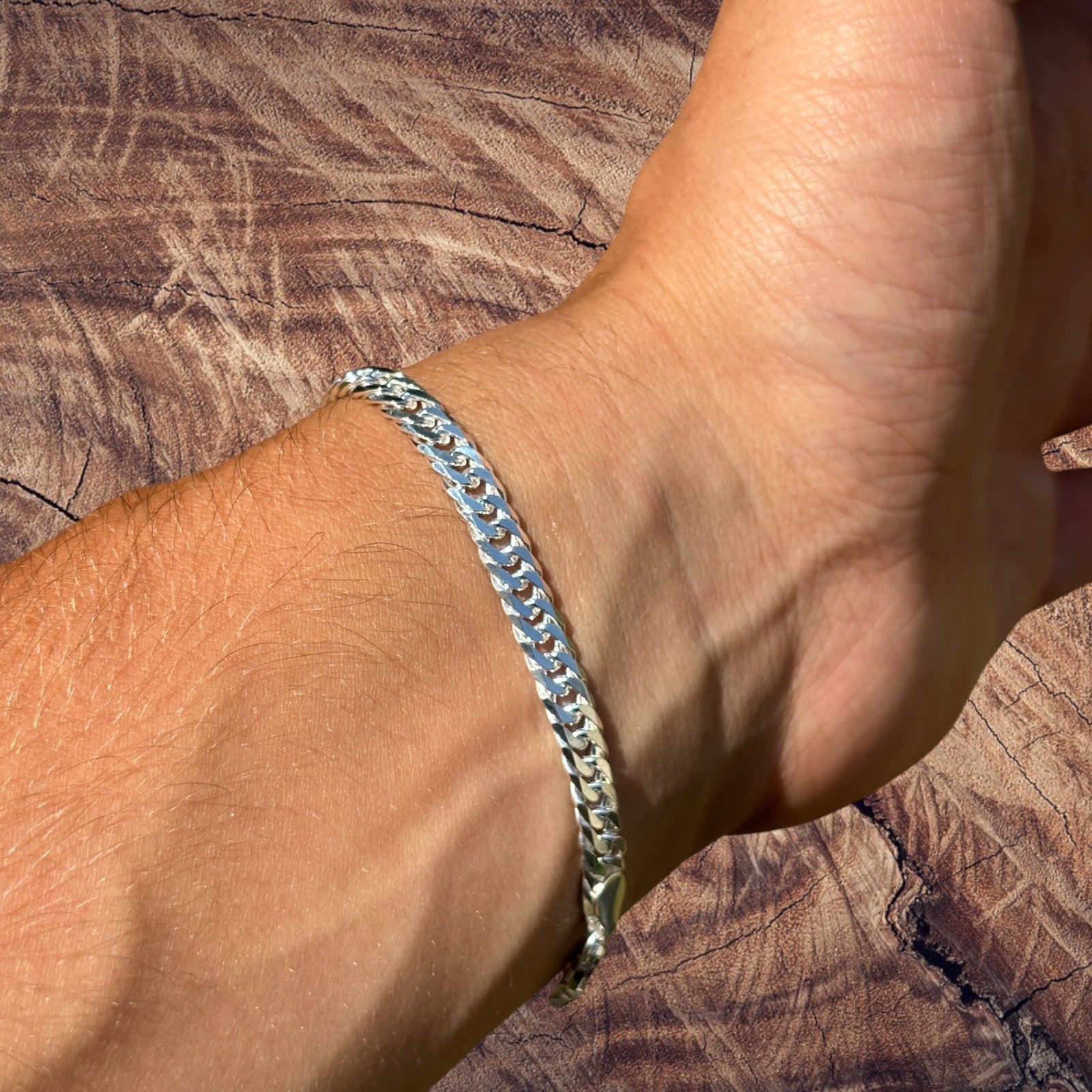 925 Sterling Silver 6mm Double Curb Bracelet