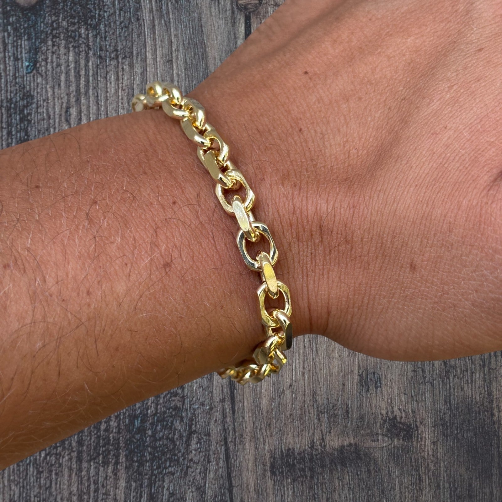 925 Sterling Silver 6mm Anchor Cable Bracelet