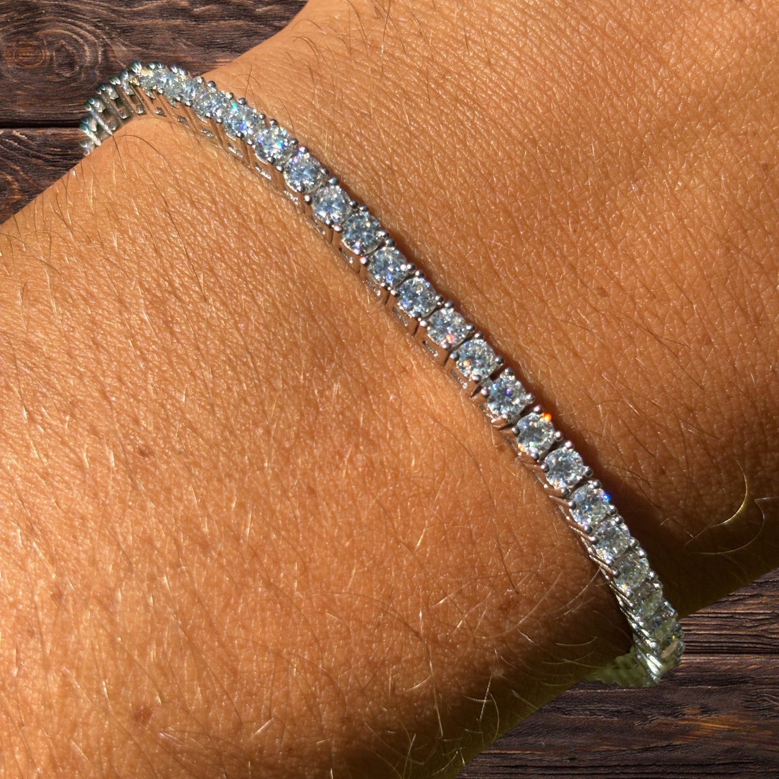 925 Sterling Silver 3mm Tennis Bracelet - CZ Or Moissanite