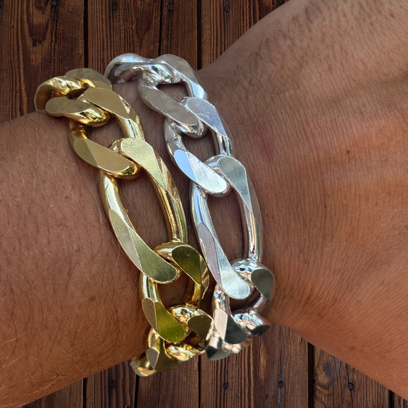 925 Sterling Silver 16mm Figaro Bracelet