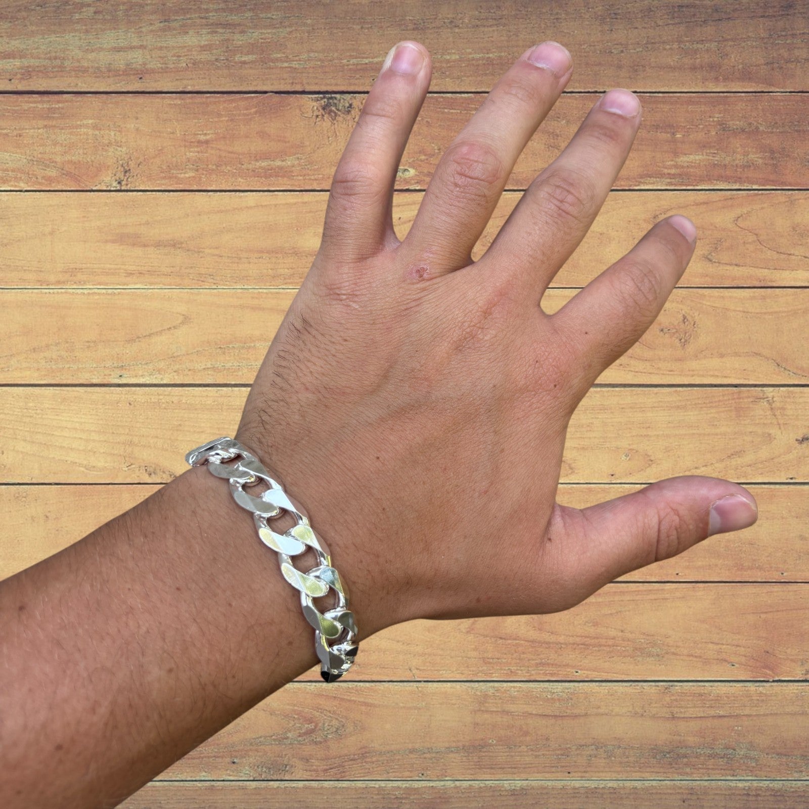 925 Sterling Silver 13.5mm Curb Bracelet