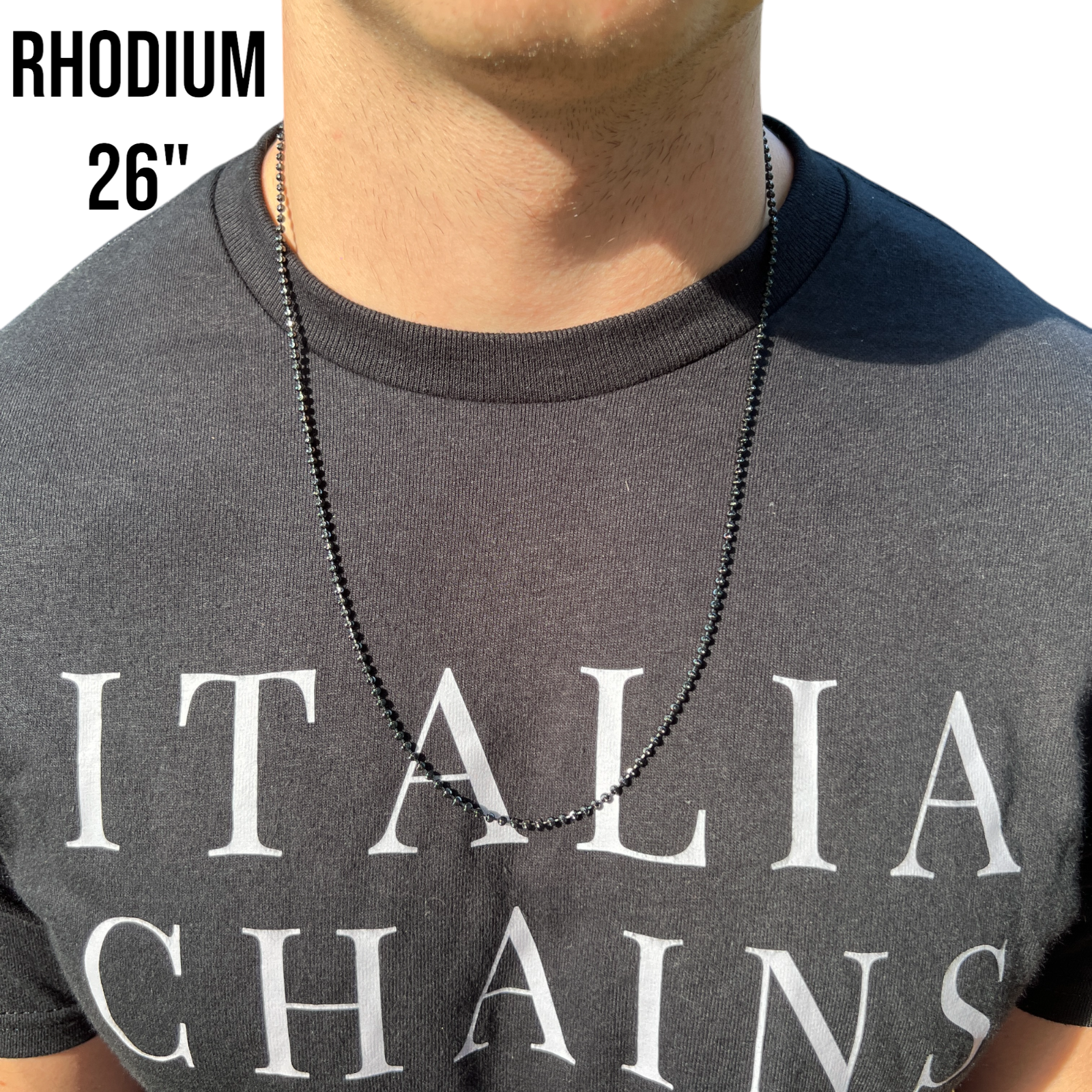 925 Sterling Silver 2.5mm Bead Chain Necklace