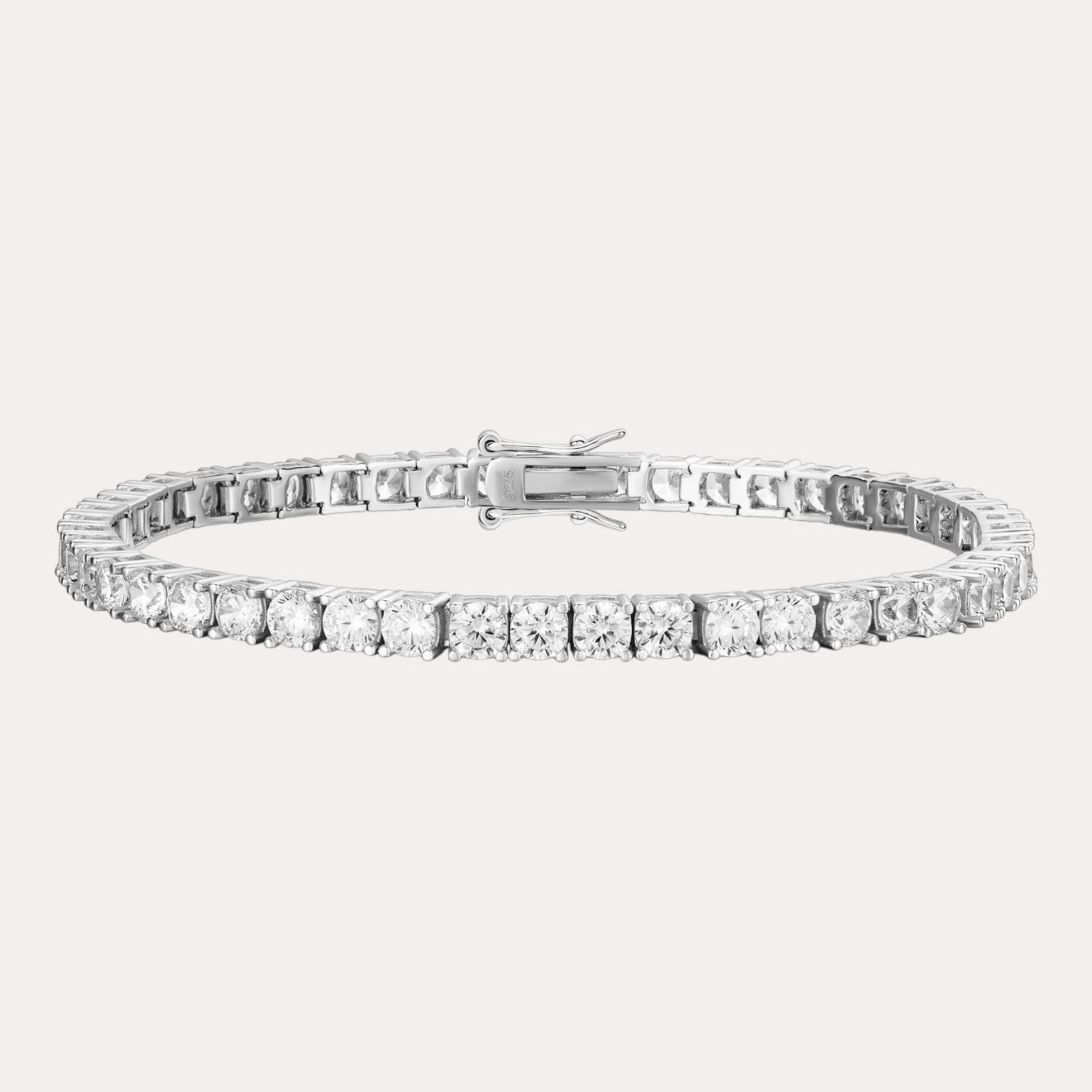 925 Sterling Silver 4mm Tennis Bracelet - CZ Or Moissanite