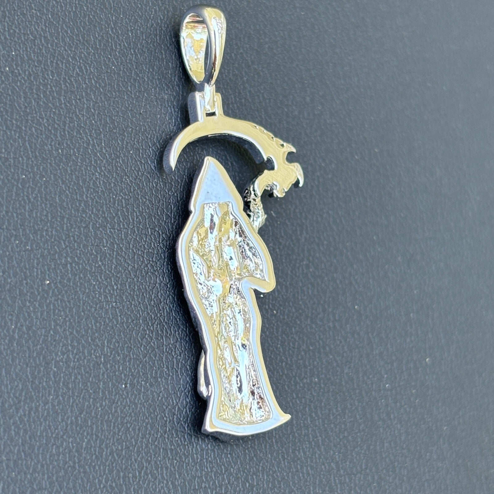 925 Sterling Silver Santa Muerte Grim Reaper Pendant