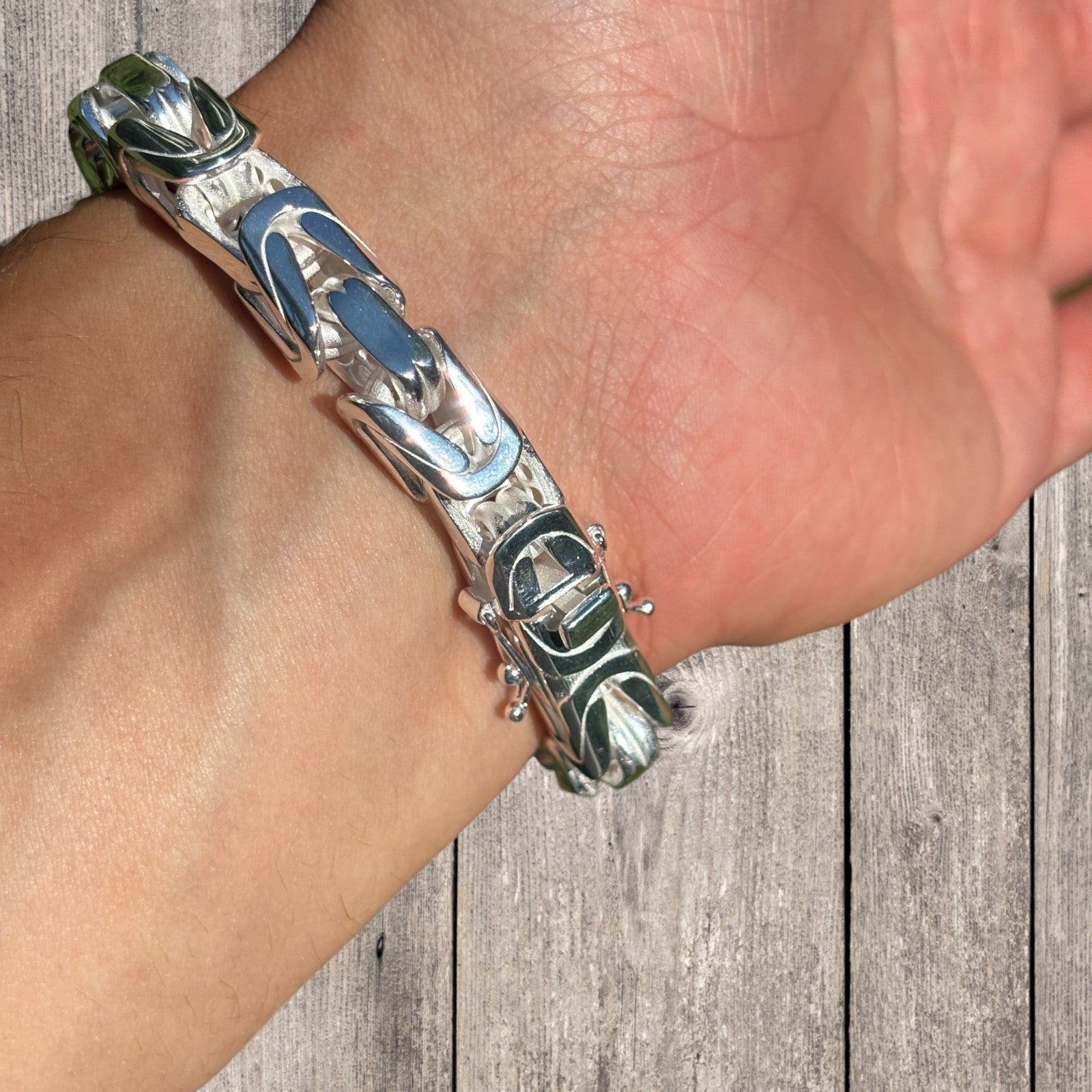 925 Sterling Silver 10mm Byzantine W. Box Clasp Bracelet
