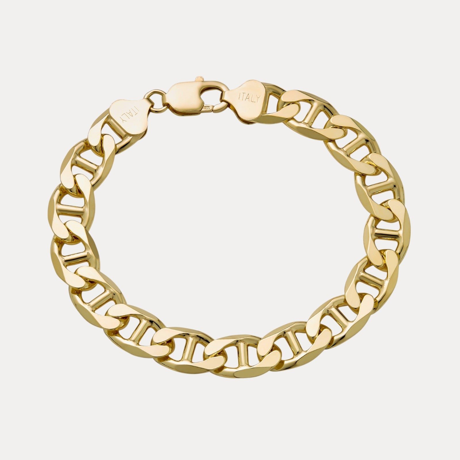 925 Sterling Silver 10mm Mariner Bracelet