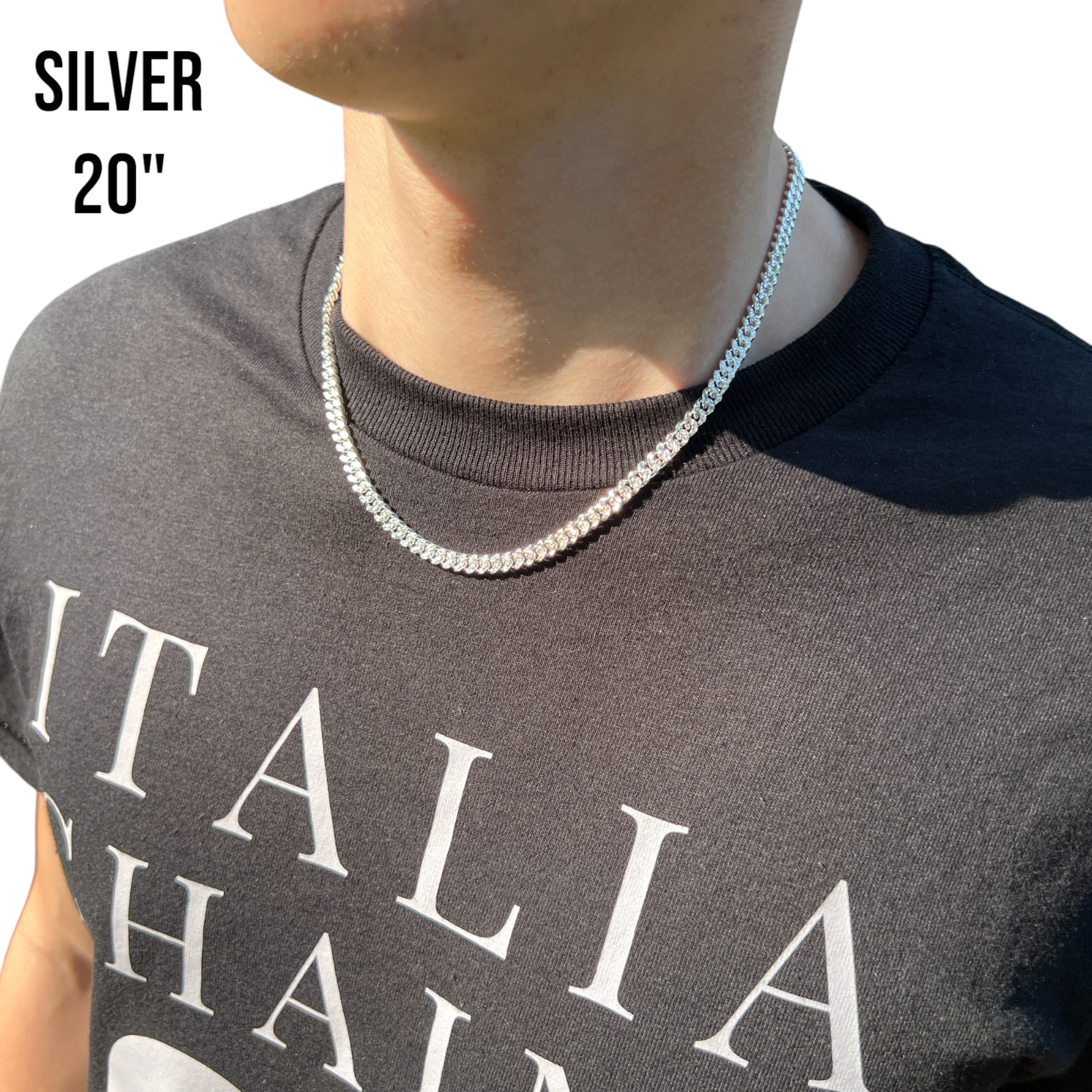 925 Sterling Silver 5mm Diamond Cut Miami Cuban Chain Necklace