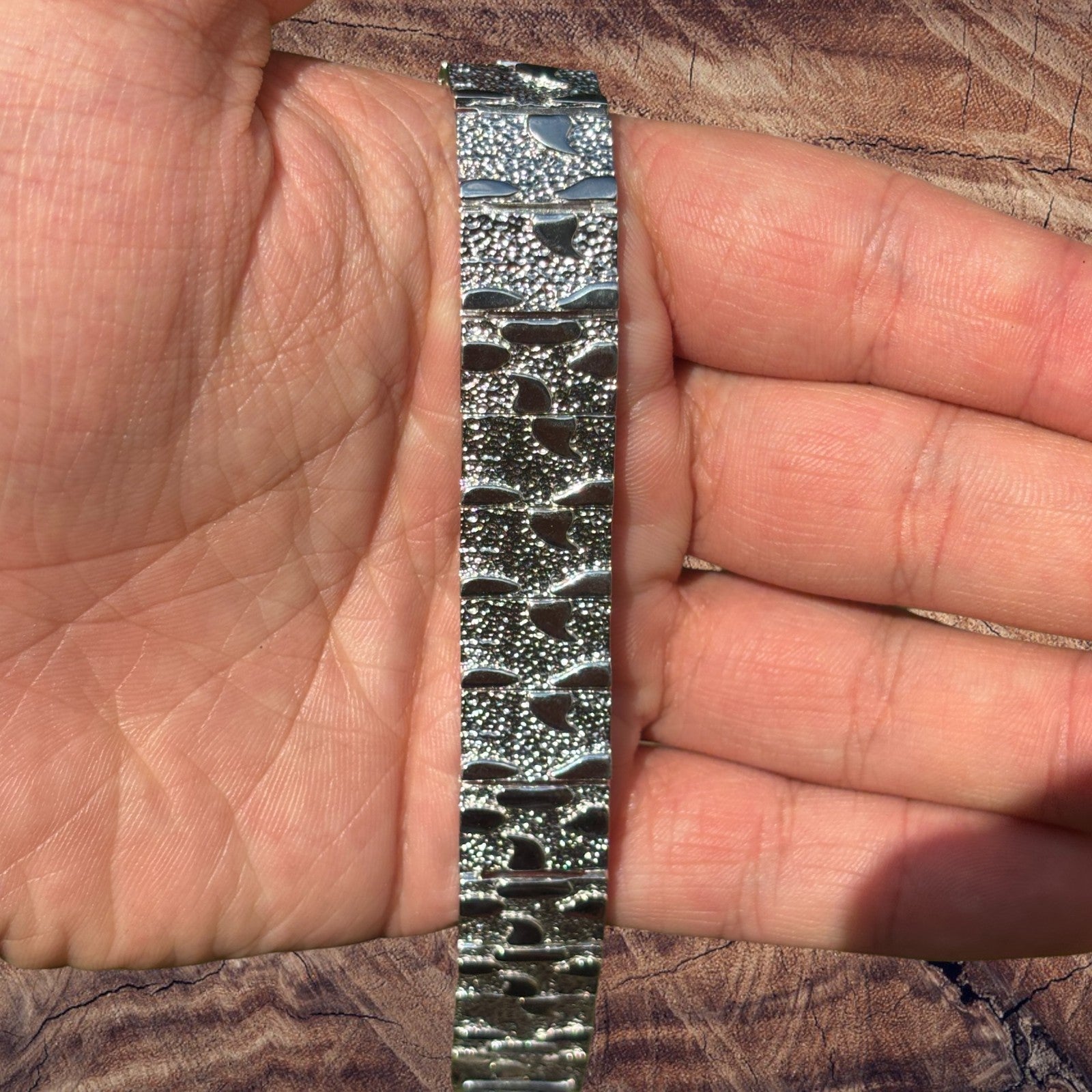 925 Sterling Silver 16mm Custom Nugget Link Bracelet