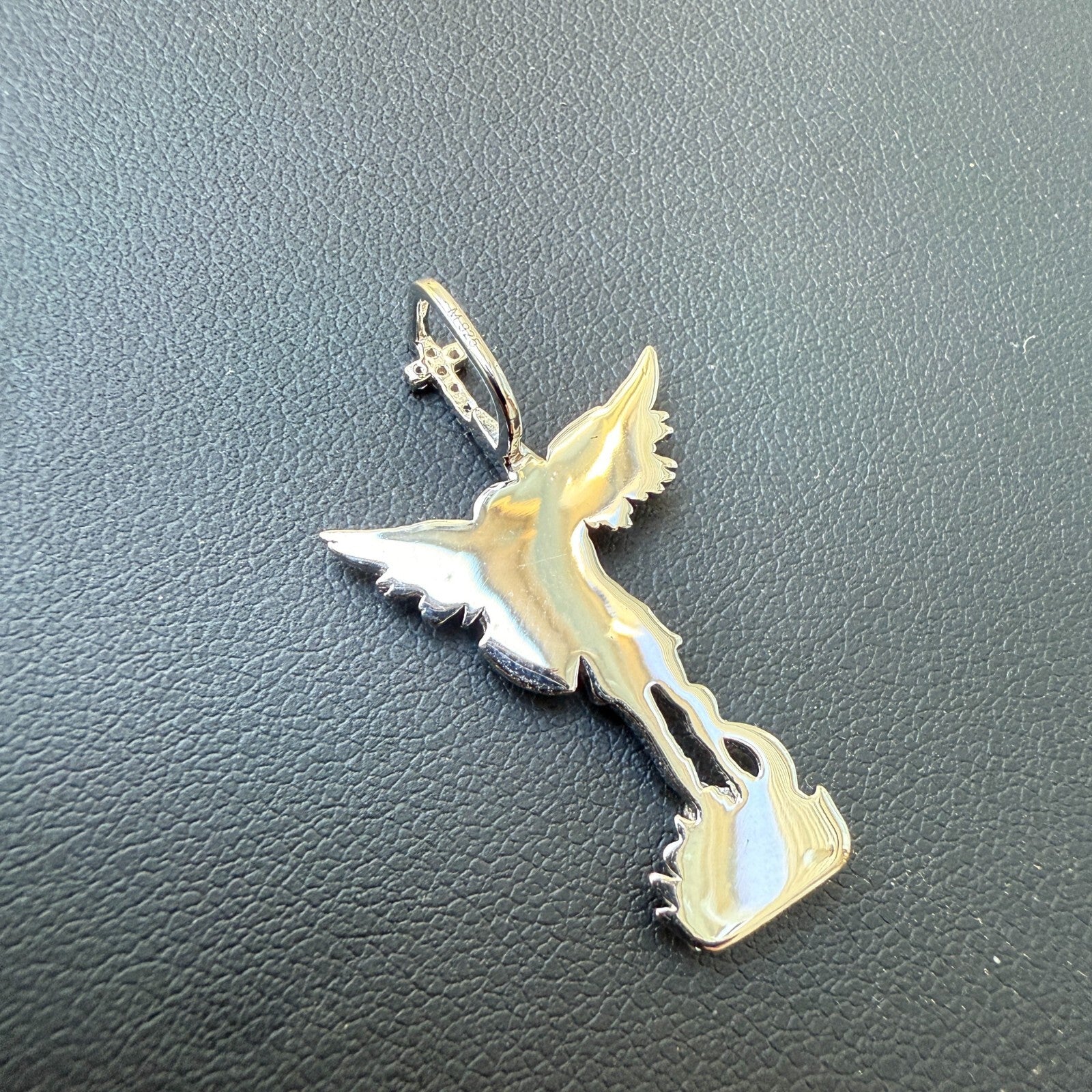 925 Sterling Silver St Michael Pendant With Moissanite - Small