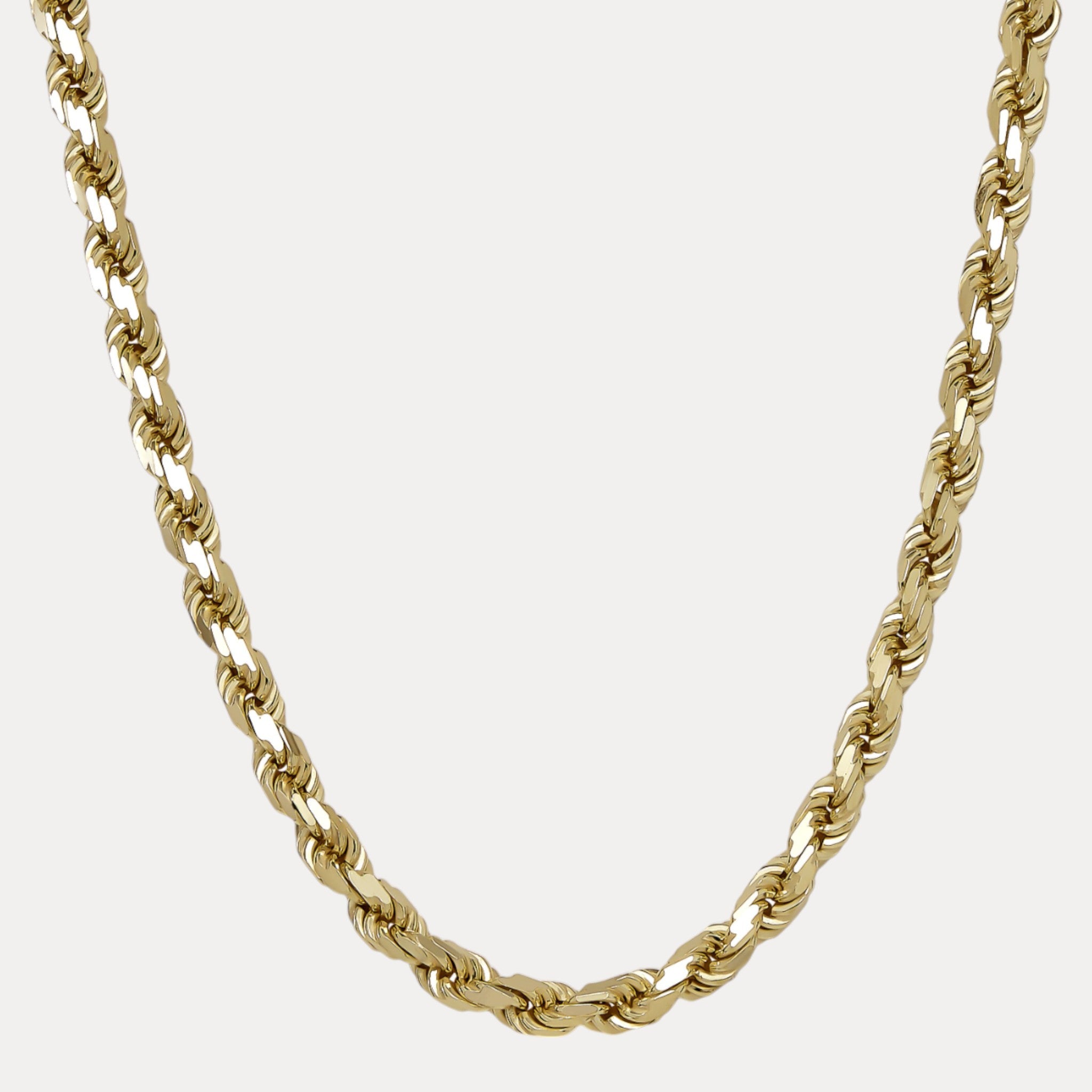 925 Sterling Silver 8mm Diamond Cut Rope Chain Necklace