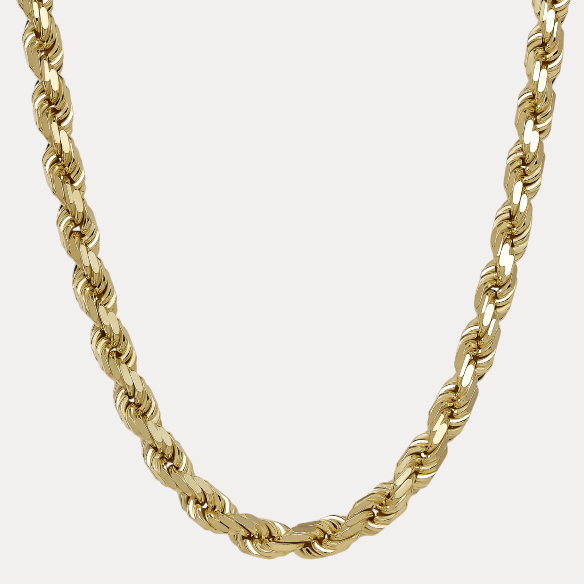 925 Sterling Silver 11mm Diamond Cut Rope Chain Necklace