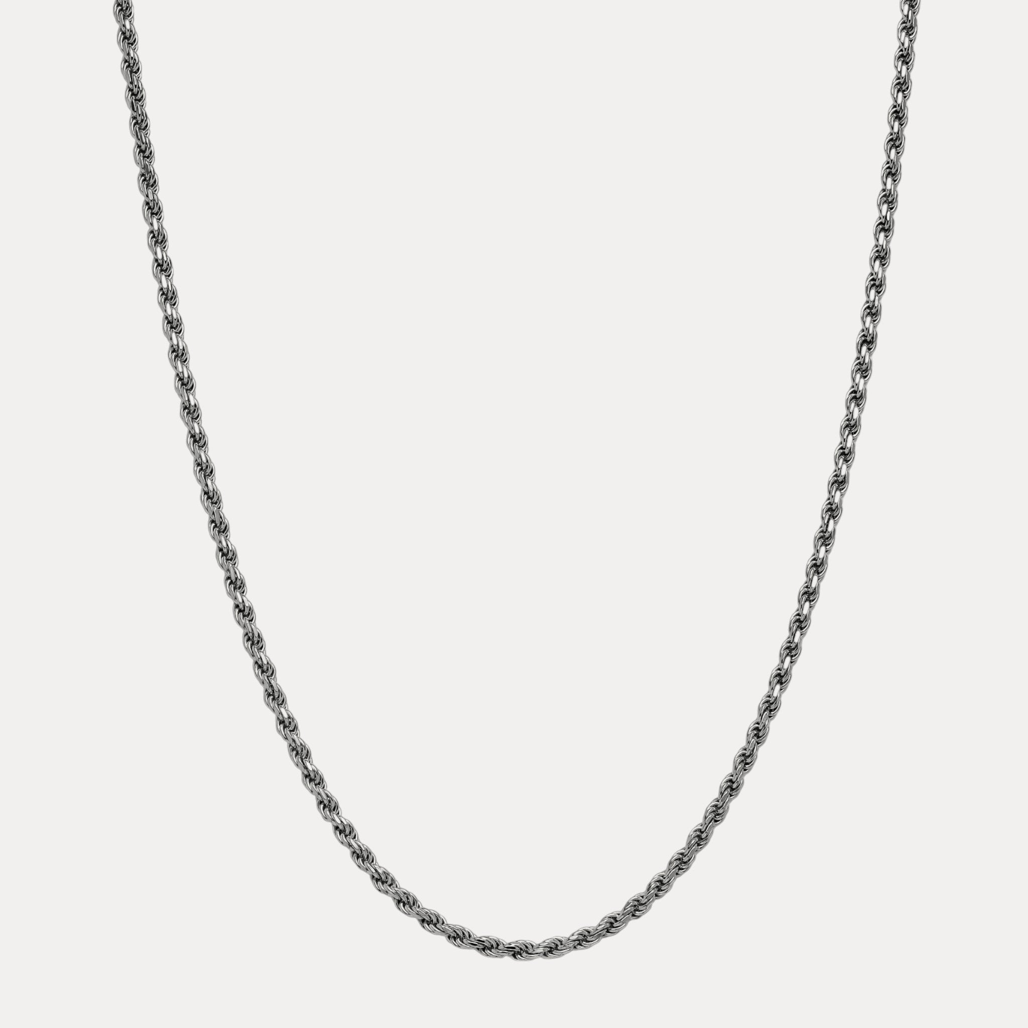 925 Sterling Silver 6mm Diamond Cut Rope Chain Necklace