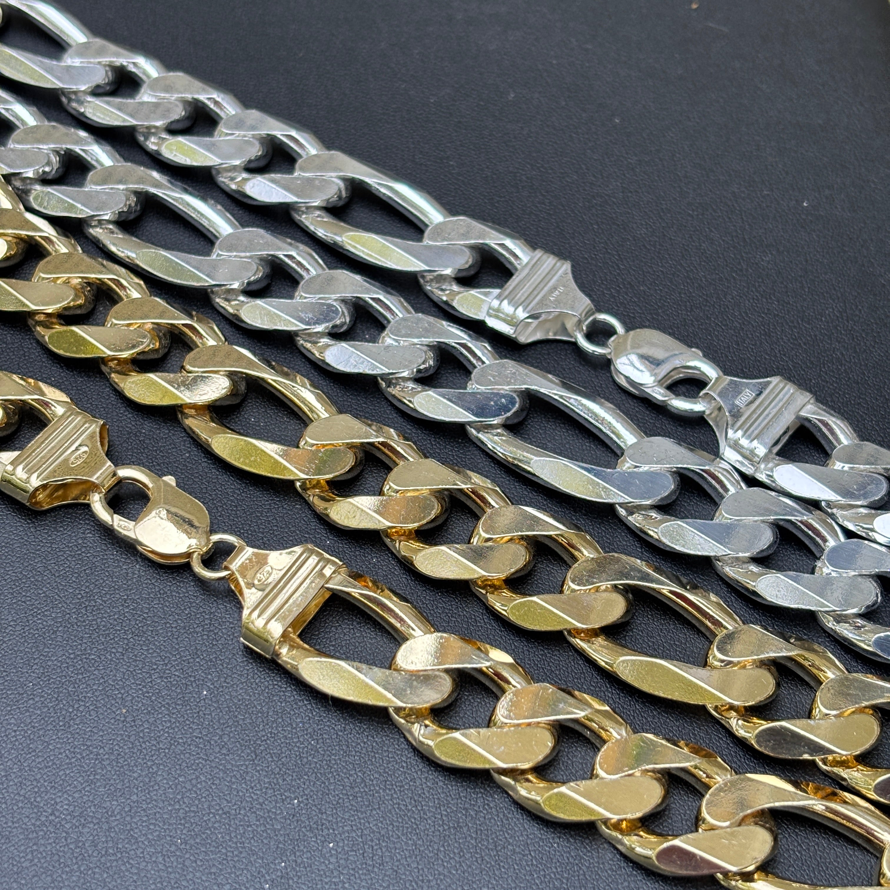 925 Sterling Silver 16mm Figaro Chain Necklace