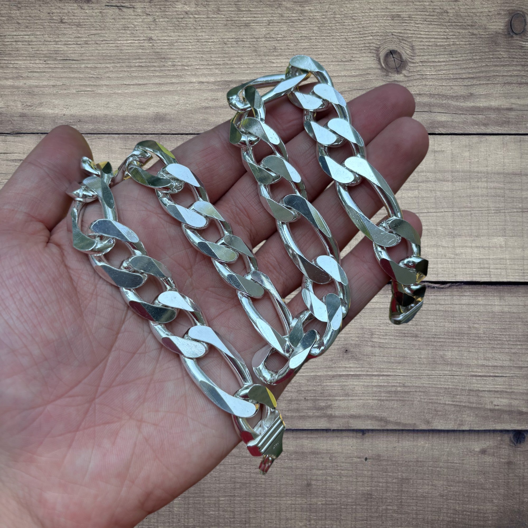 925 Sterling Silver 16mm Figaro Chain Necklace
