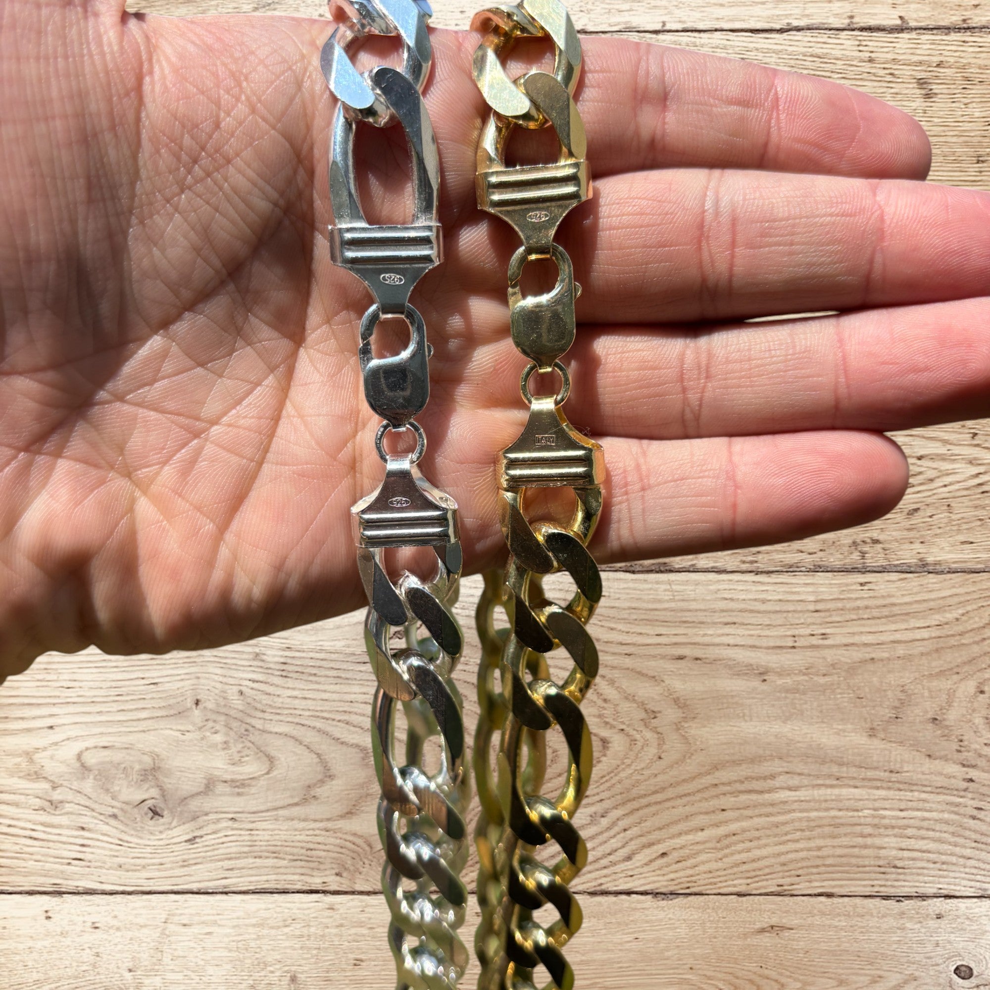 925 Sterling Silver 15mm Figaro Chain Necklace