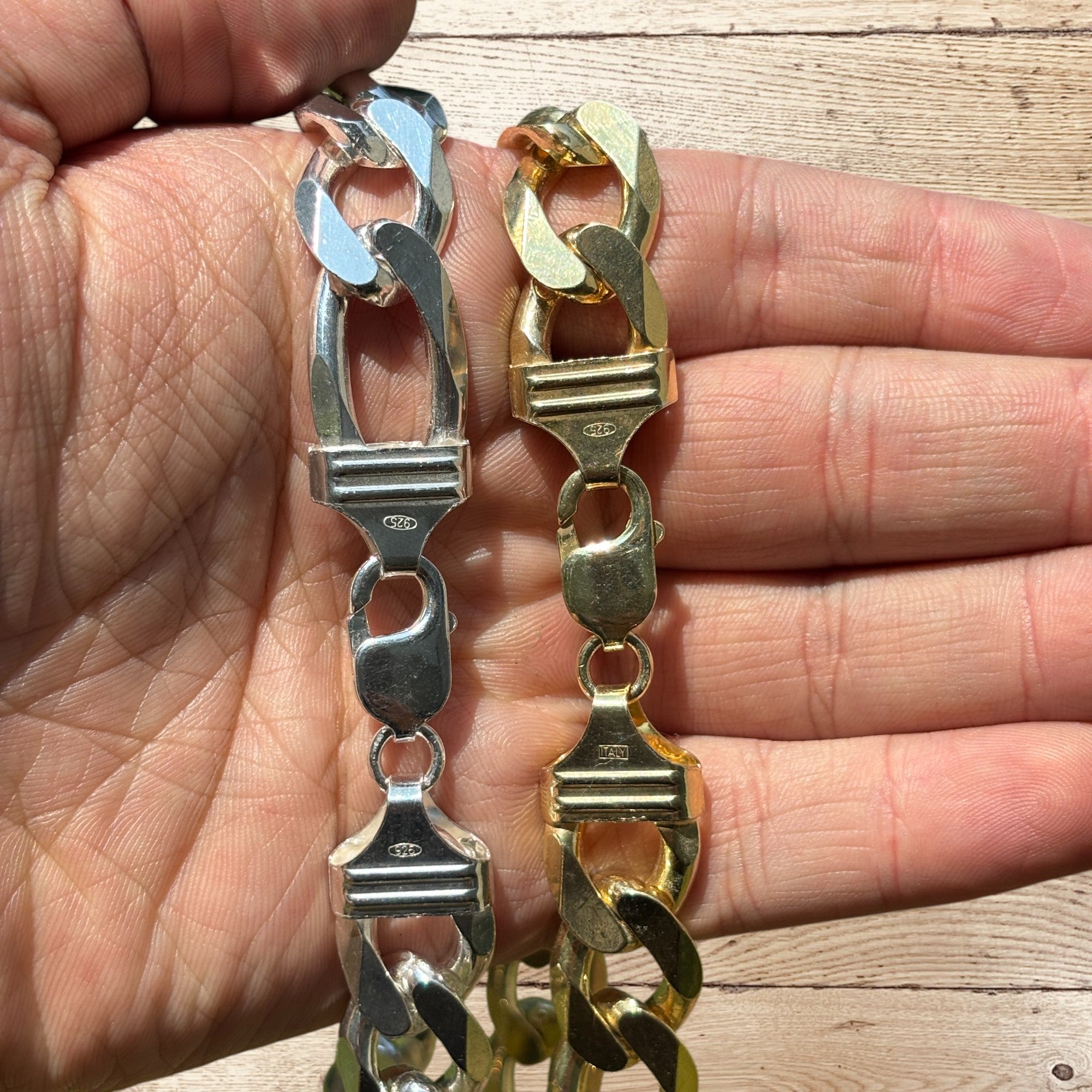 925 Sterling Silver 15mm Figaro Chain Necklace