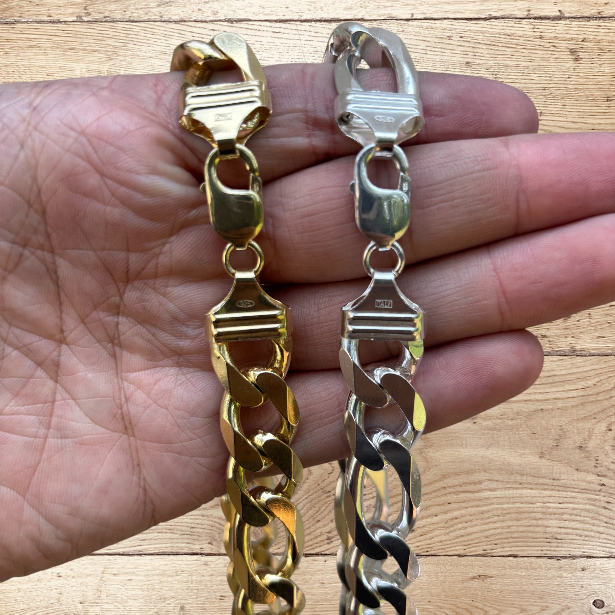 925 Sterling Silver 15mm Figaro Chain Necklace