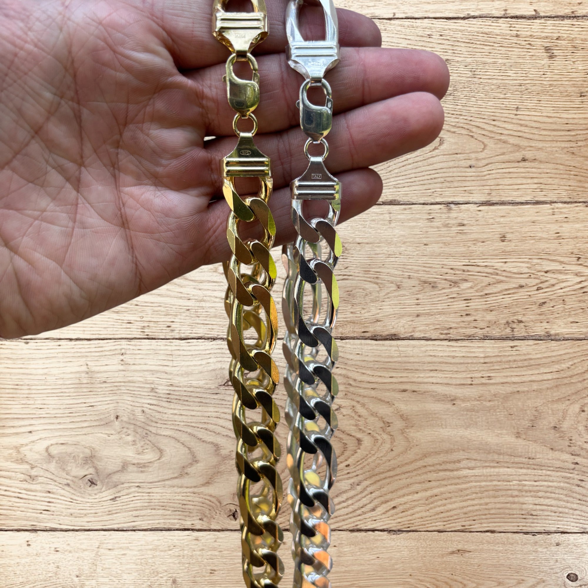 925 Sterling Silver 15mm Figaro Chain Necklace