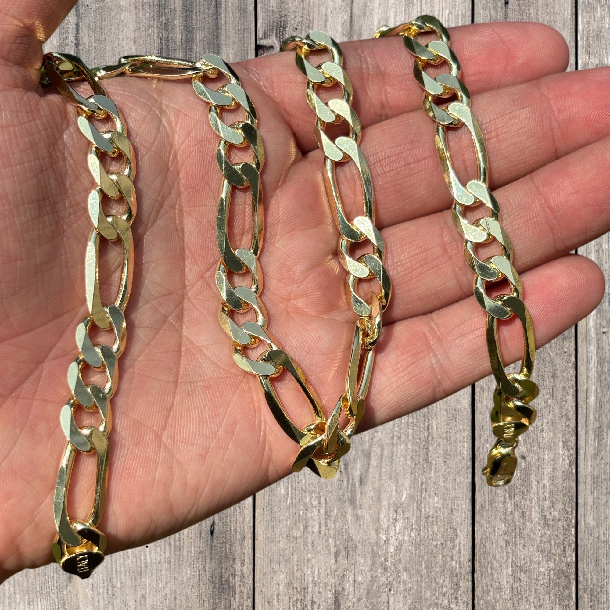 925 Sterling Silver 10mm Figaro Chain Necklace