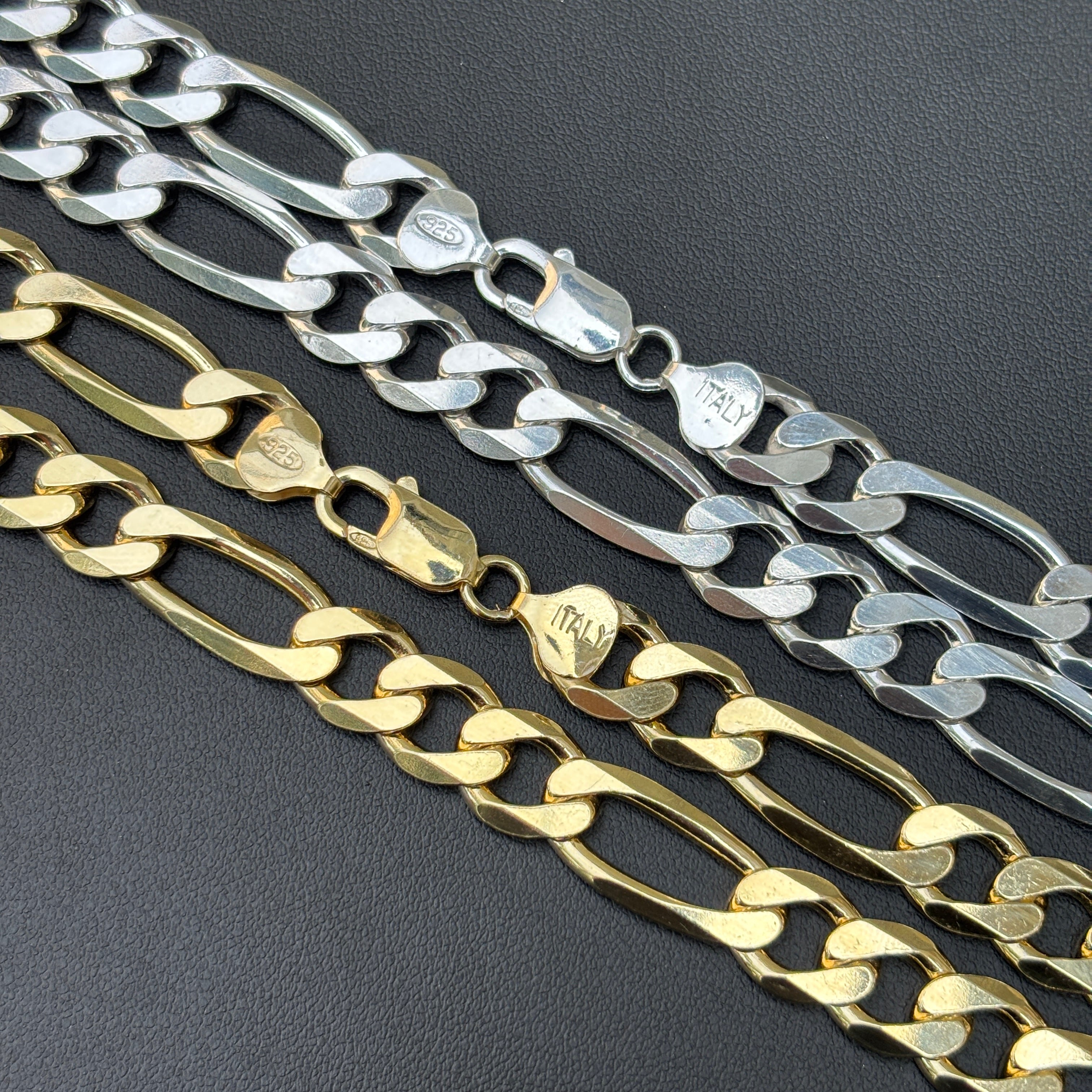 925 Sterling Silver 10mm Figaro Chain Necklace