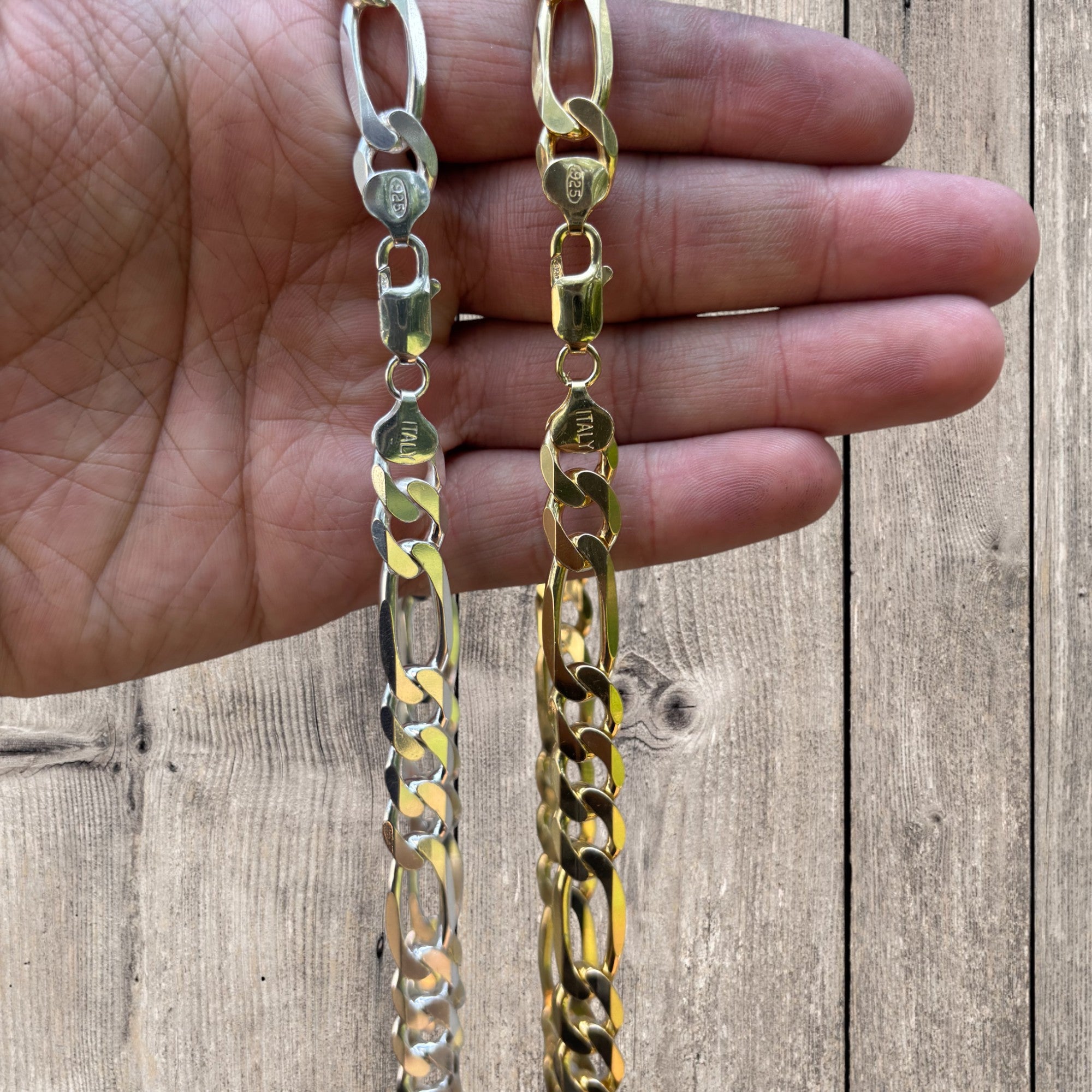 925 Sterling Silver 10mm Figaro Chain Necklace
