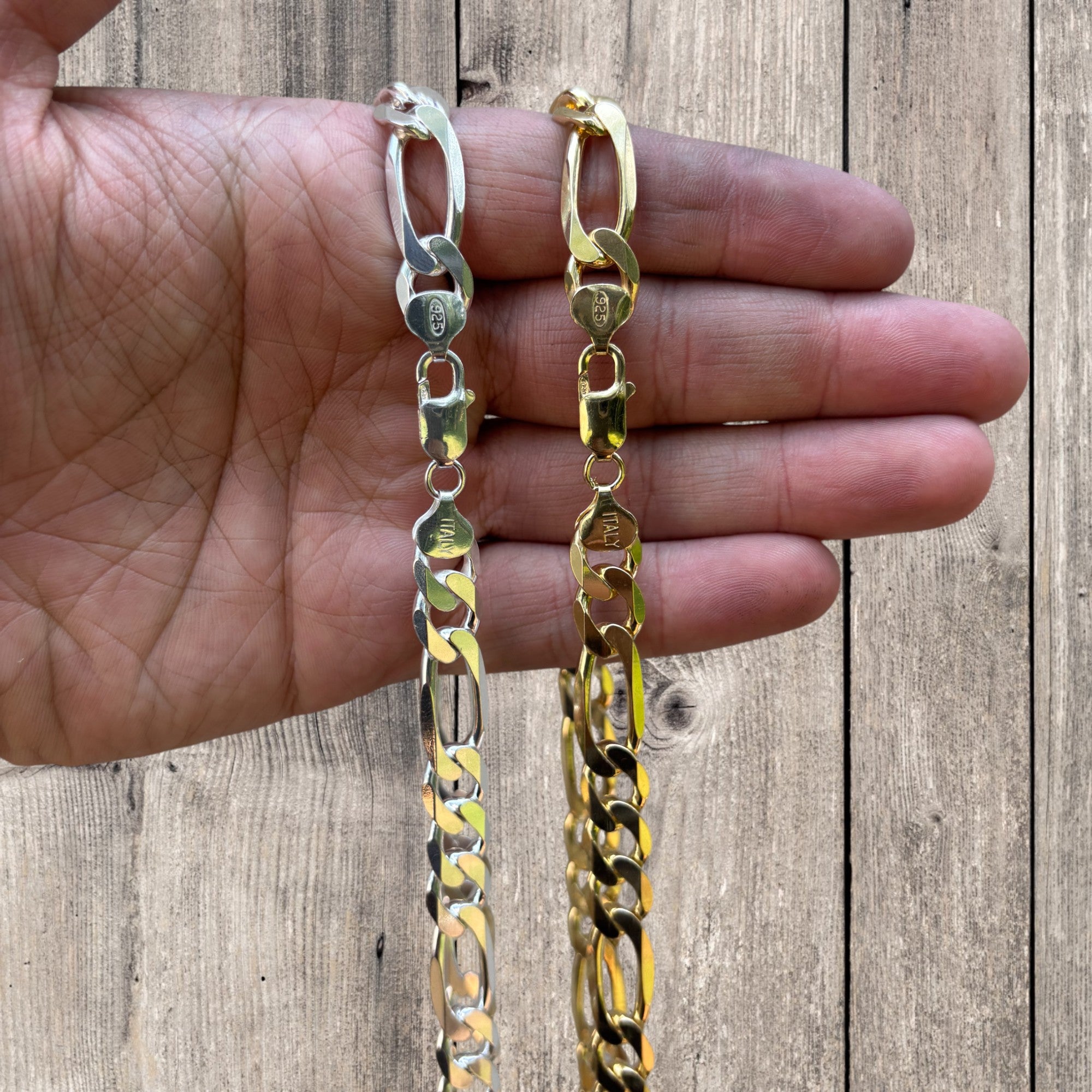 925 Sterling Silver 10mm Figaro Chain Necklace