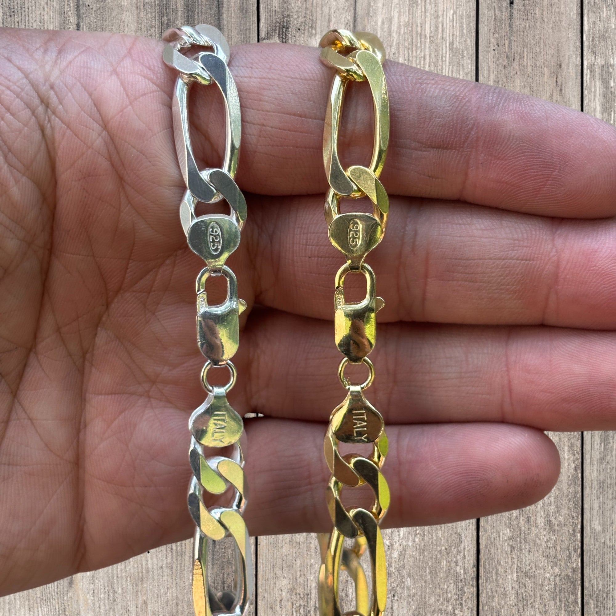 925 Sterling Silver 10mm Figaro Chain Necklace