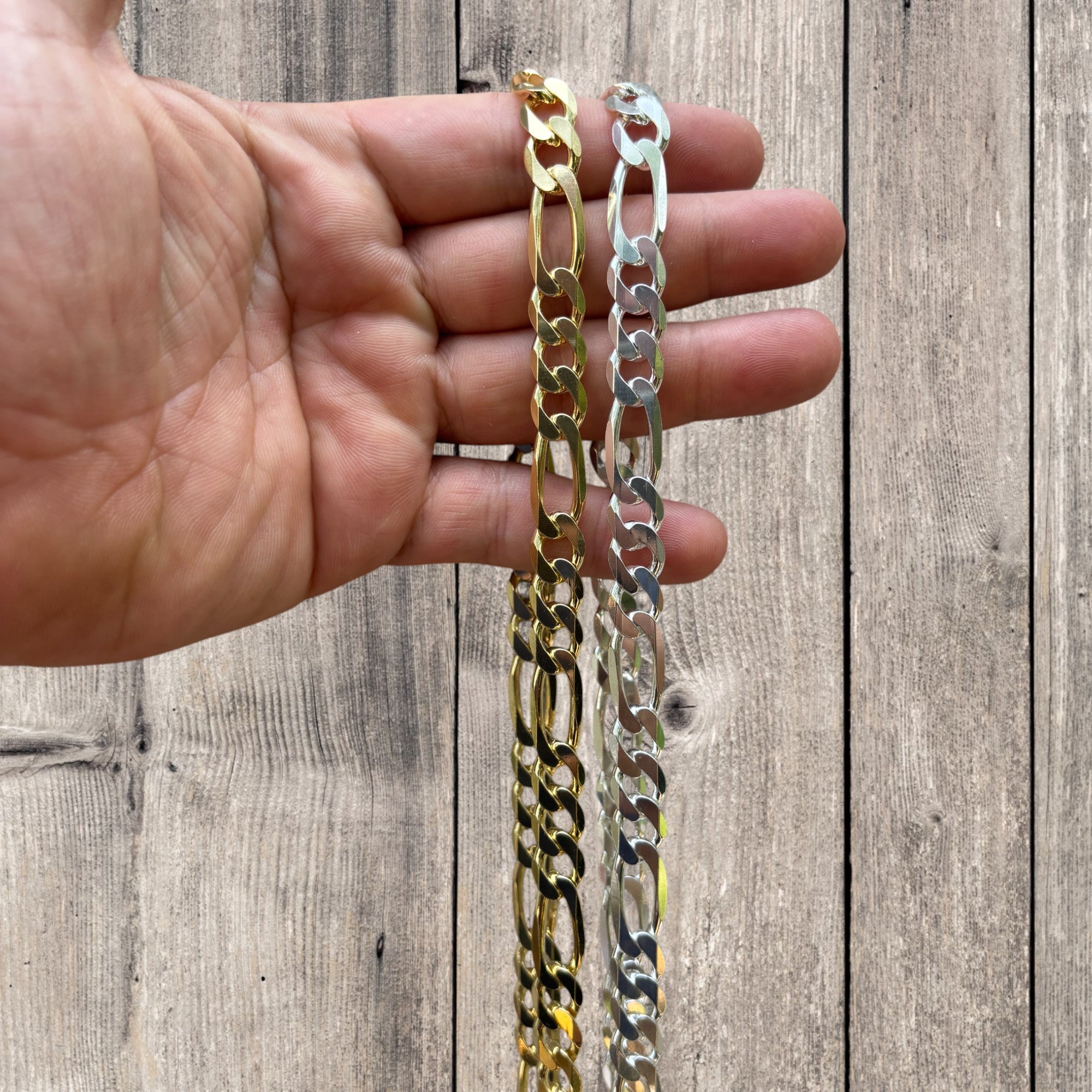 925 Sterling Silver 10mm Figaro Chain Necklace