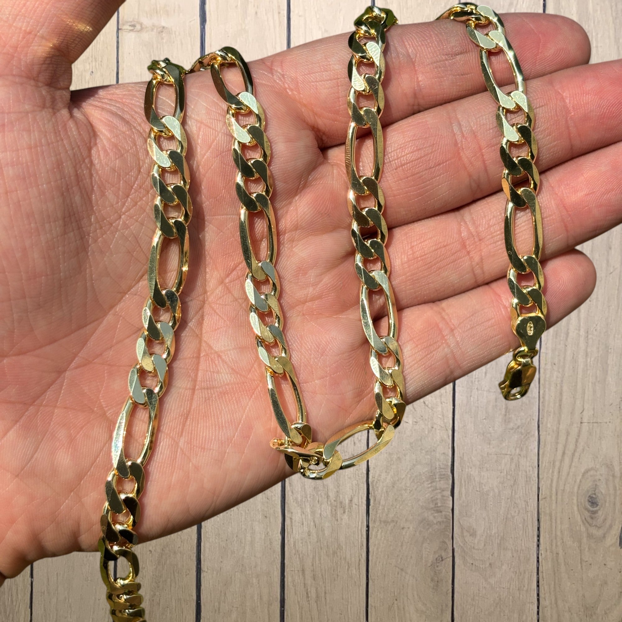 925 Sterling Silver 8mm Figaro Chain Necklace