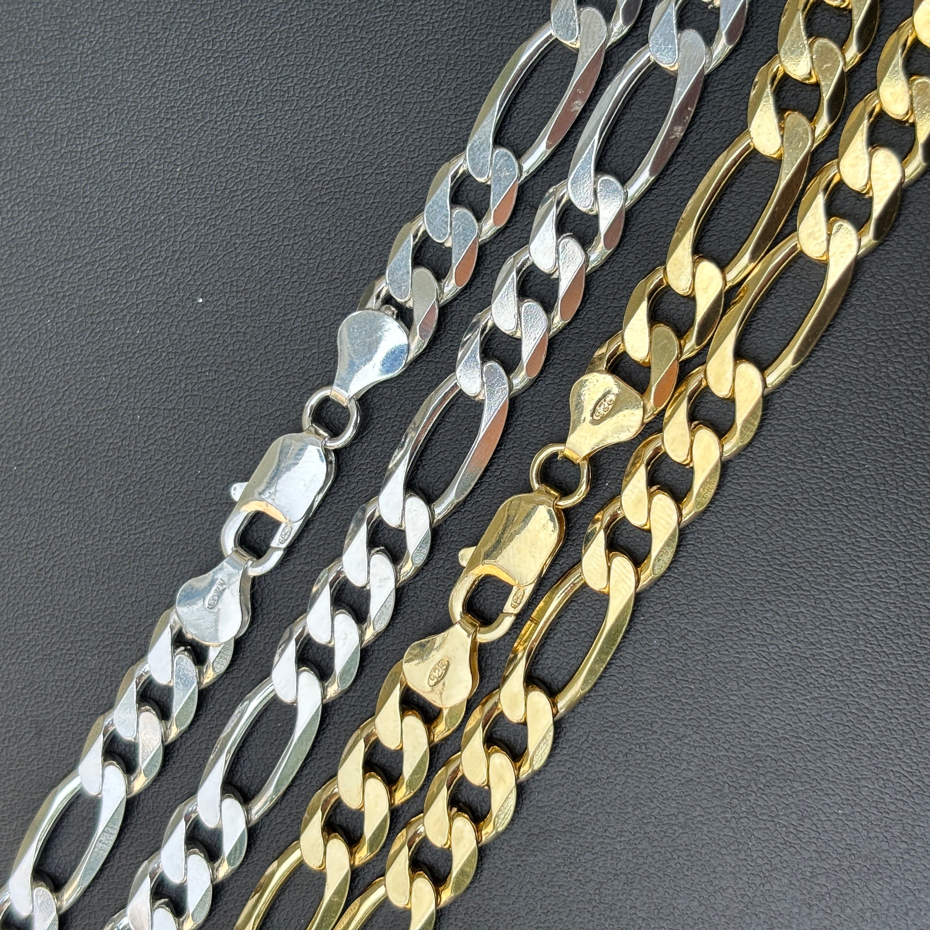 925 Sterling Silver 8mm Figaro Chain Necklace