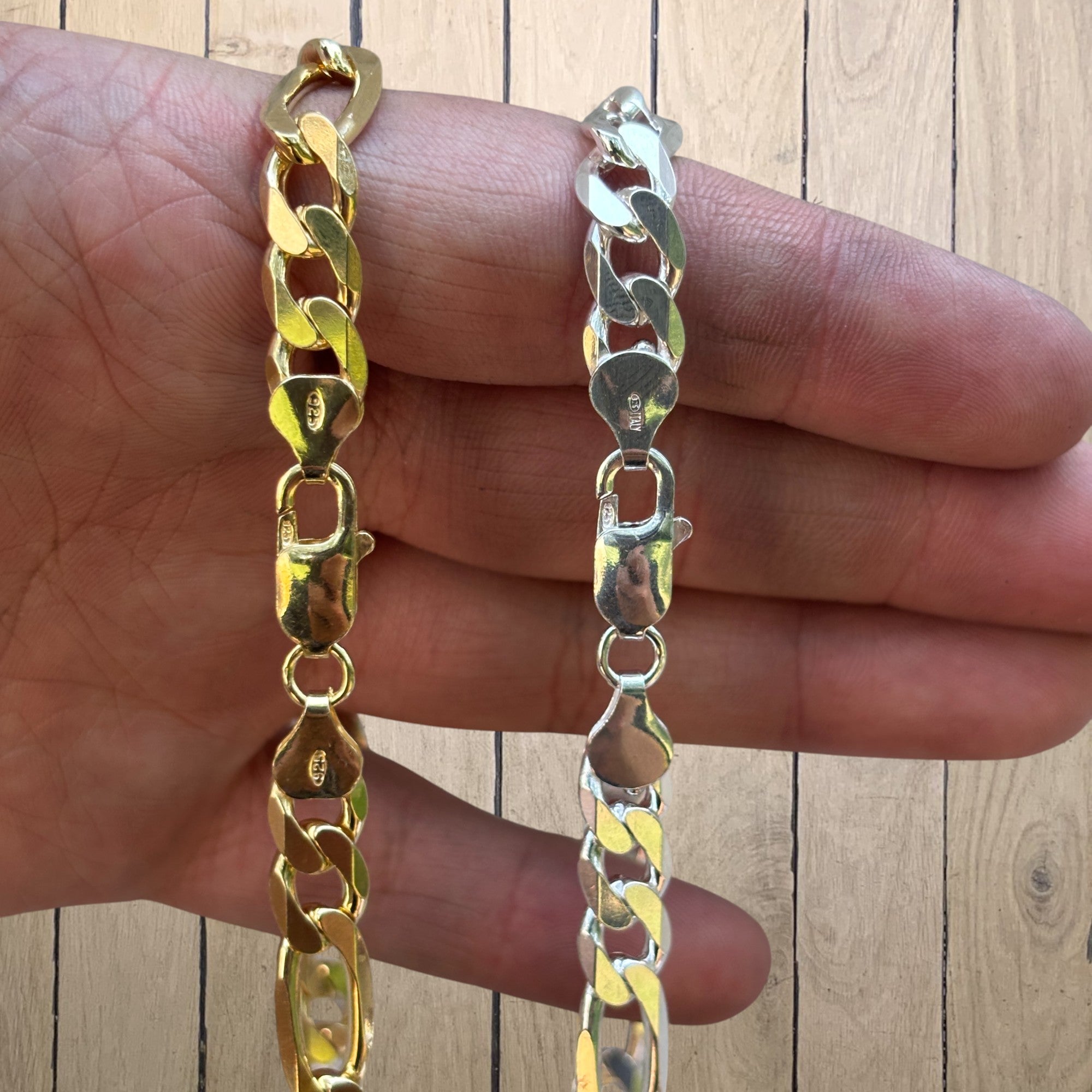 925 Sterling Silver 8mm Figaro Chain Necklace