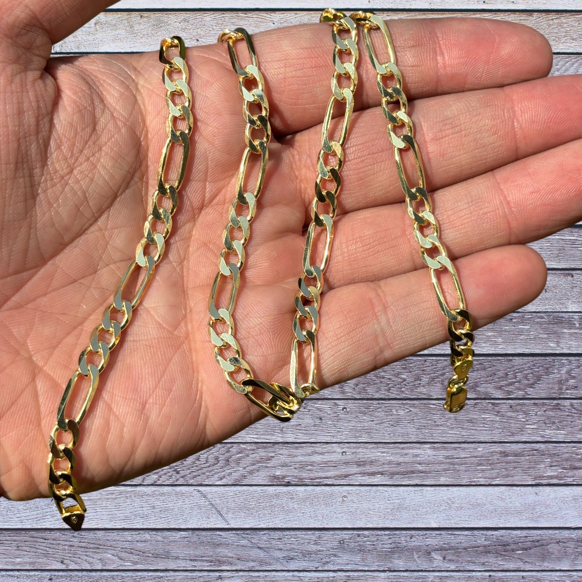 925 Sterling Silver 6mm Figaro Chain Necklace