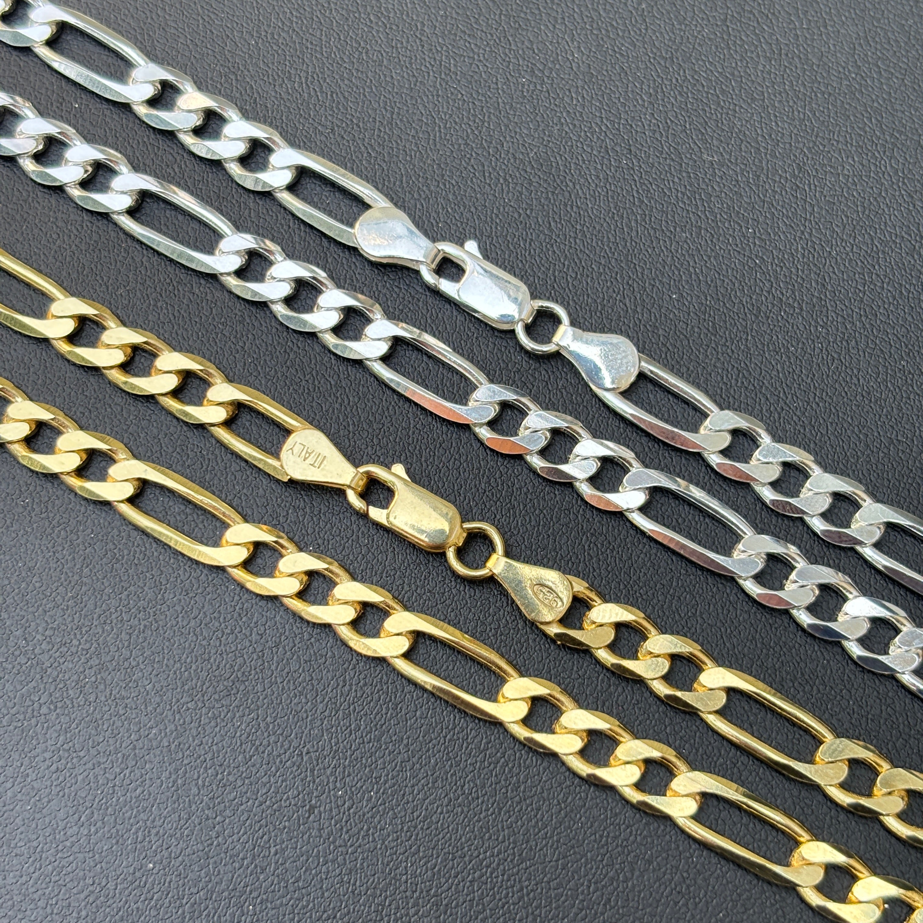 925 Sterling Silver 6mm Figaro Chain Necklace