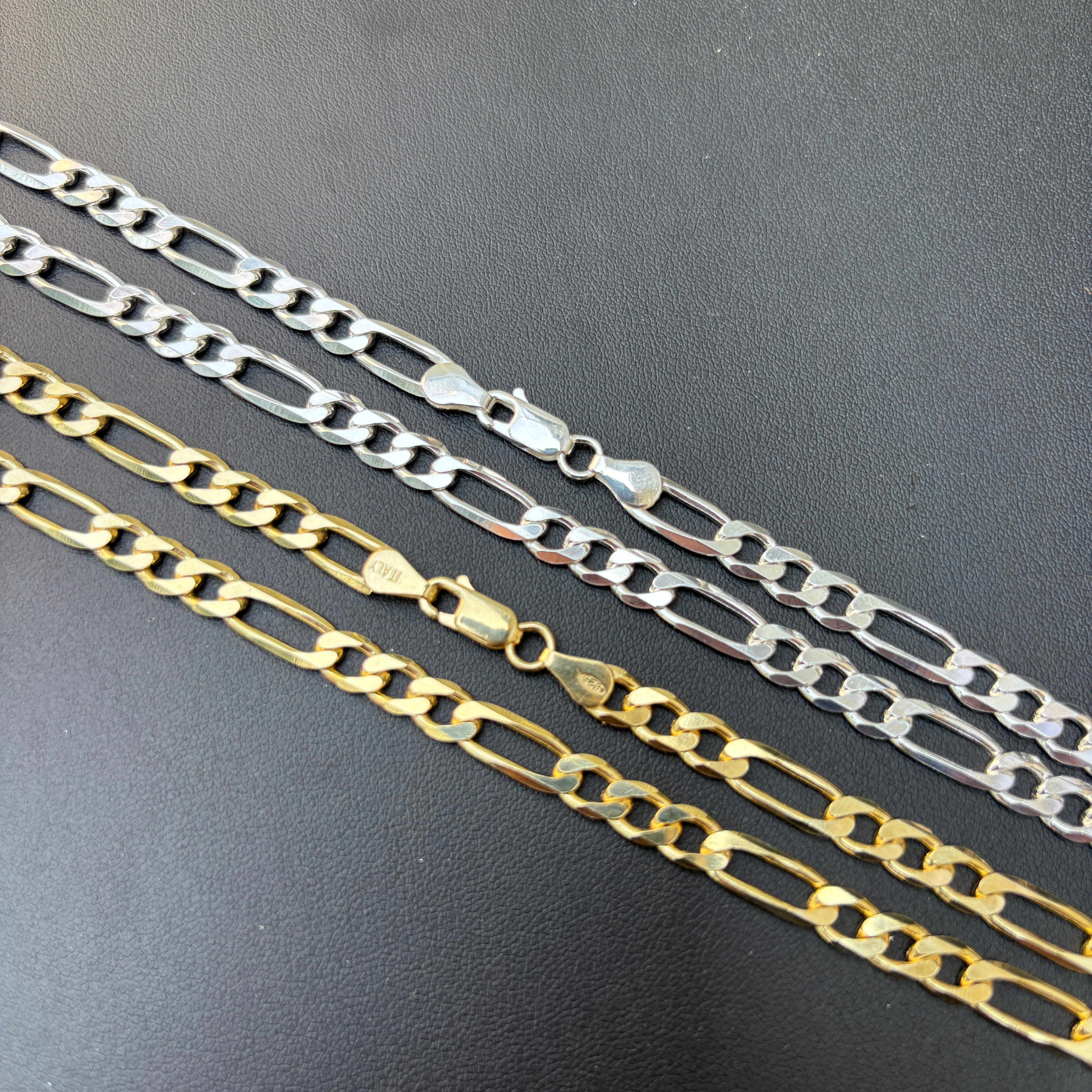 925 Sterling Silver 6mm Figaro Chain Necklace