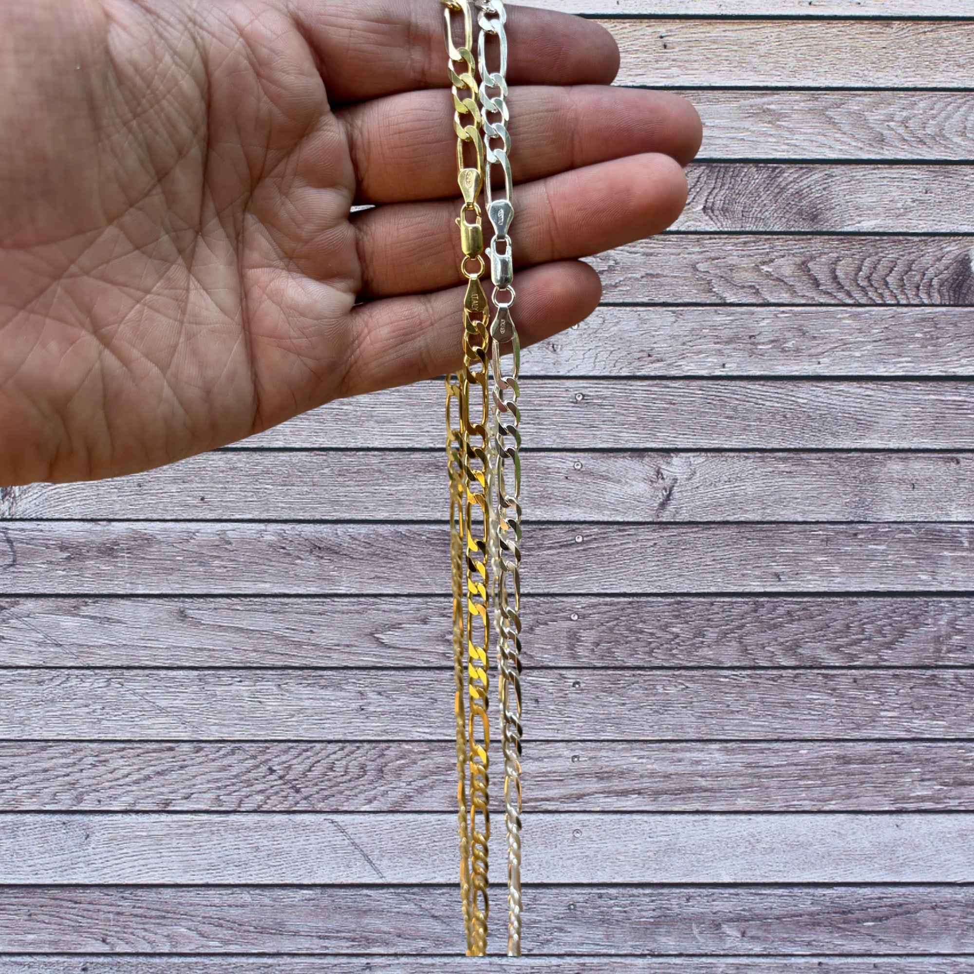 925 Sterling Silver 6mm Figaro Chain Necklace