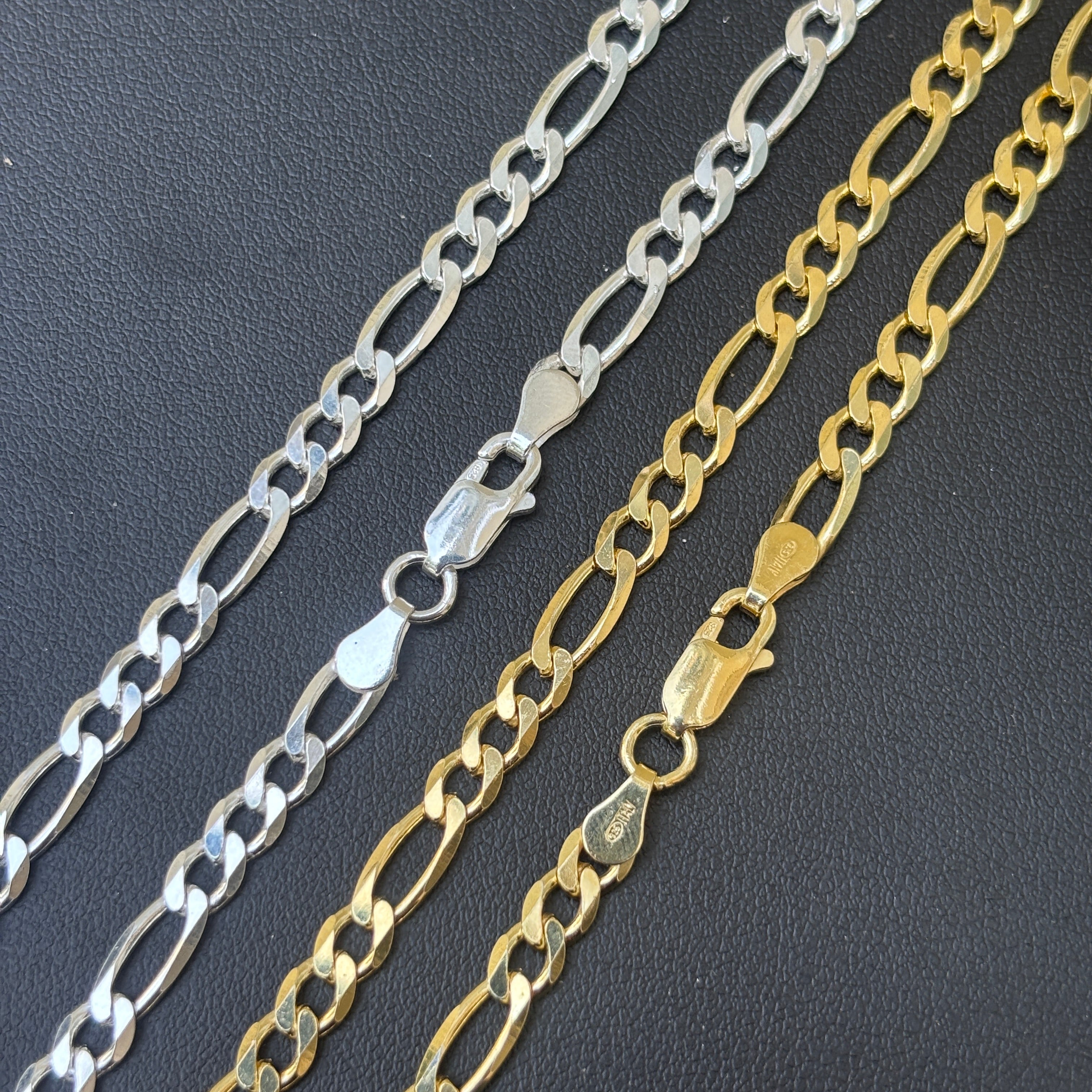 925 Sterling Silver 5mm Figaro Chain Necklace