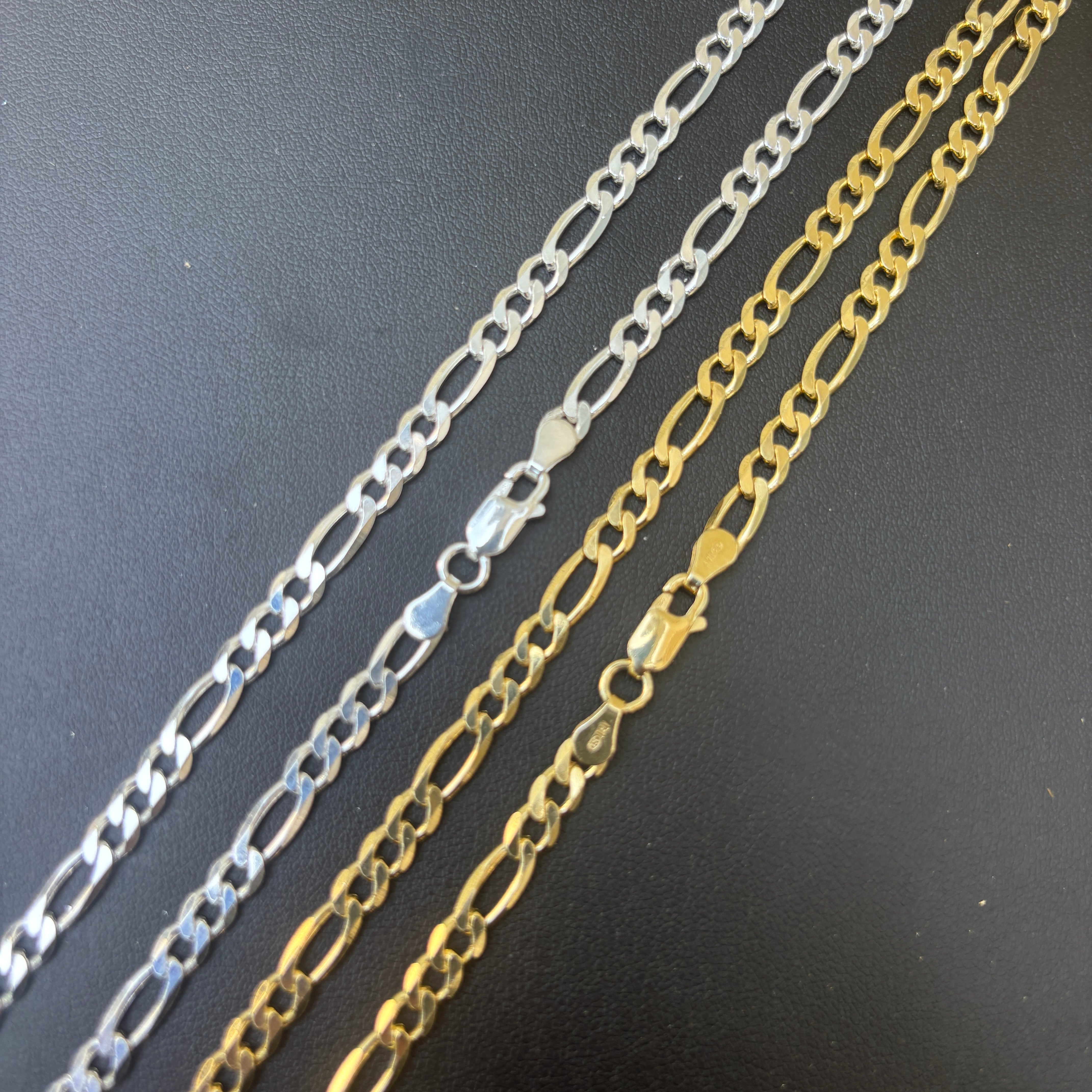 925 Sterling Silver 5mm Figaro Chain Necklace