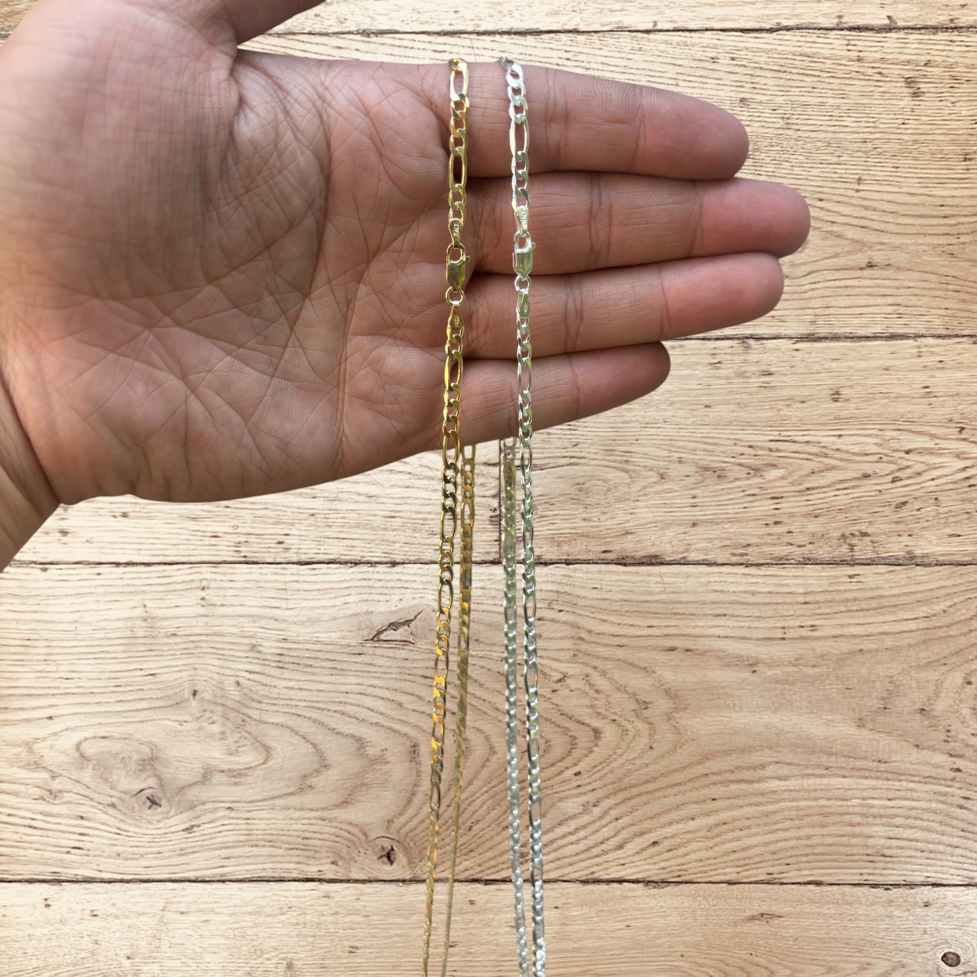 925 Sterling Silver 4mm Figaro Chain Necklace