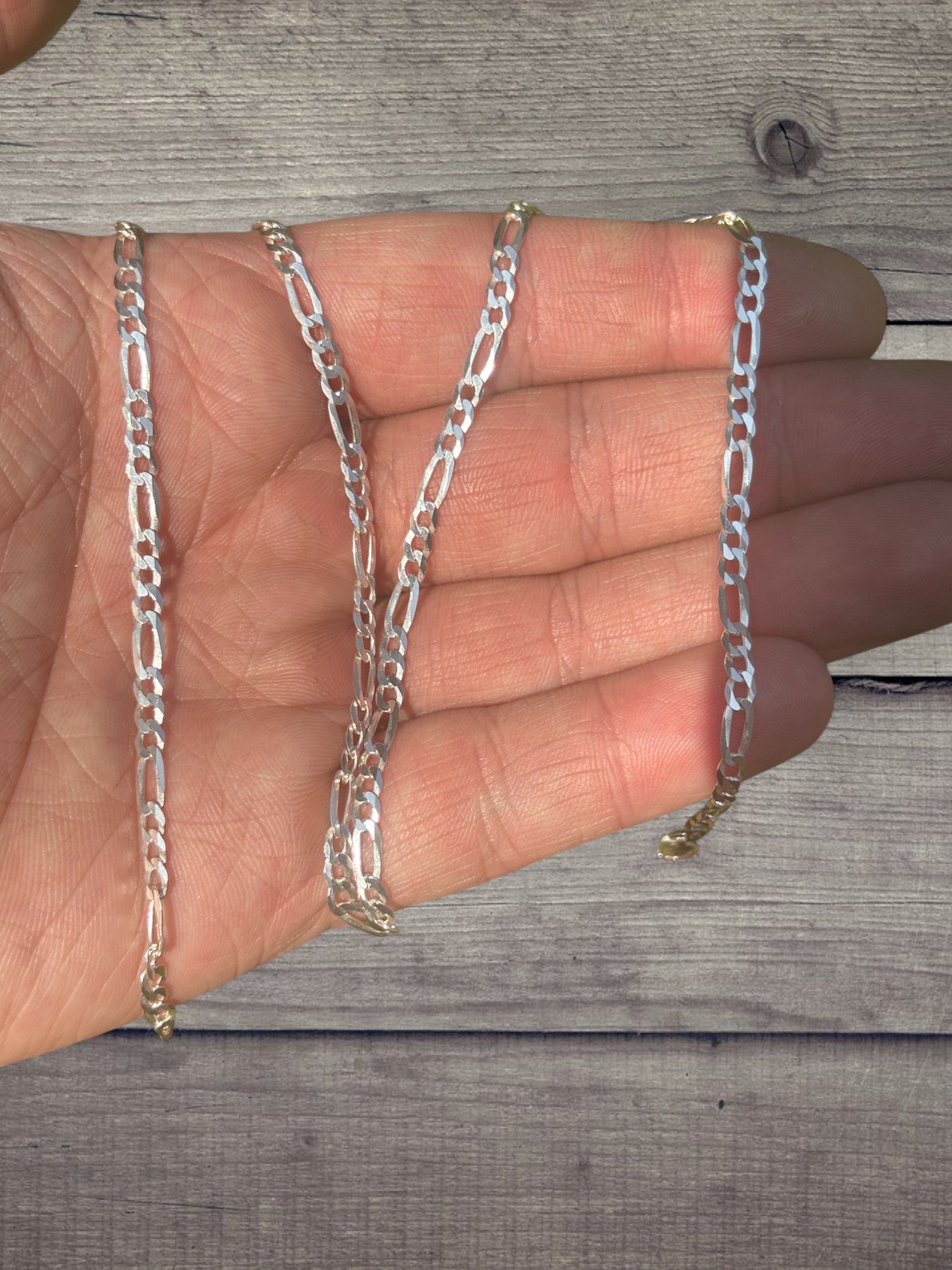 925 Sterling Silver 3.5mm Figaro Chain Necklace
